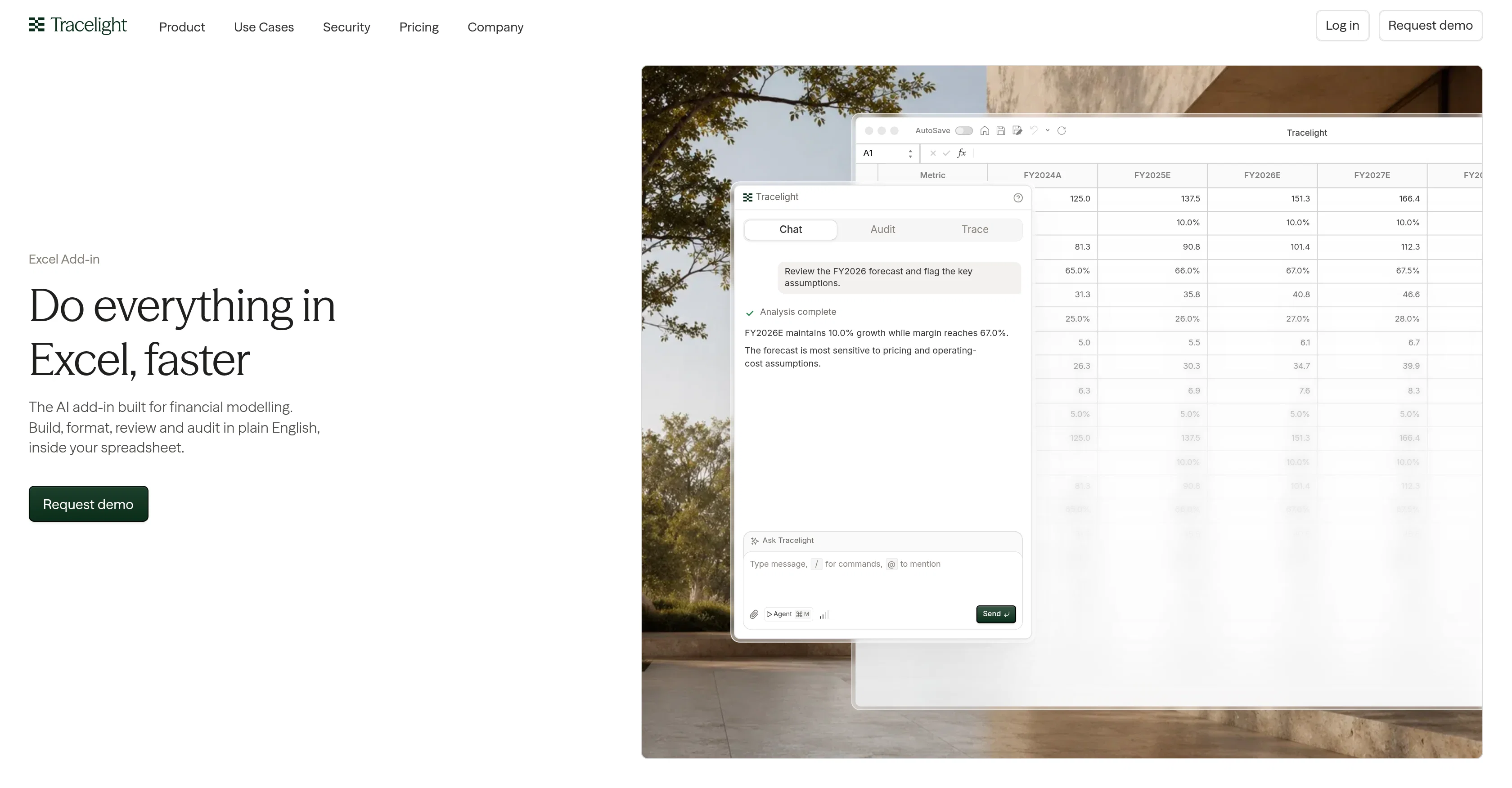 Tracelight Excel Add-in website