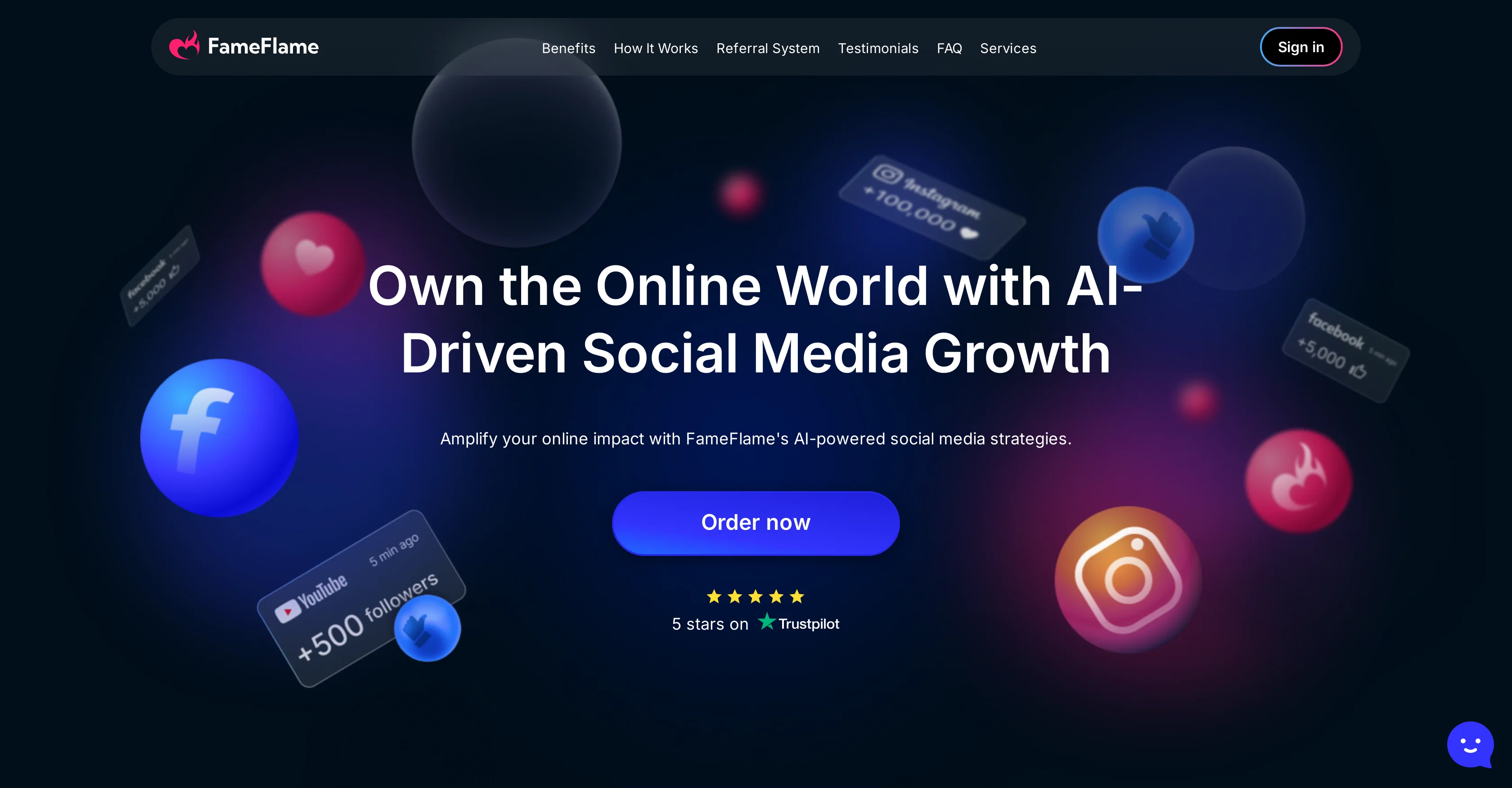 FameFlame website