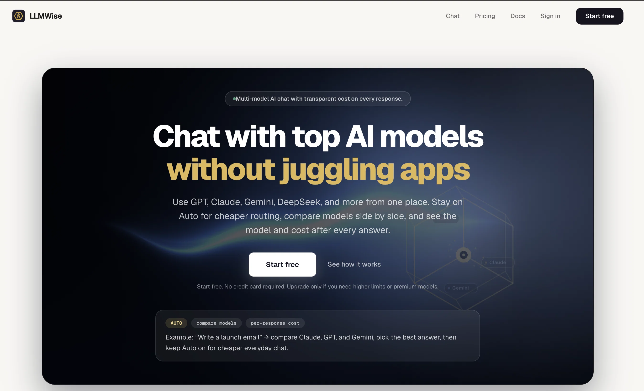 LLMWise website