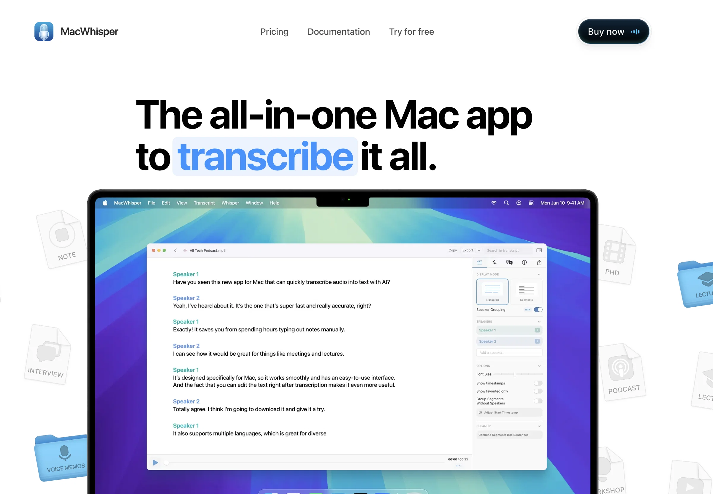 MacWhisper website