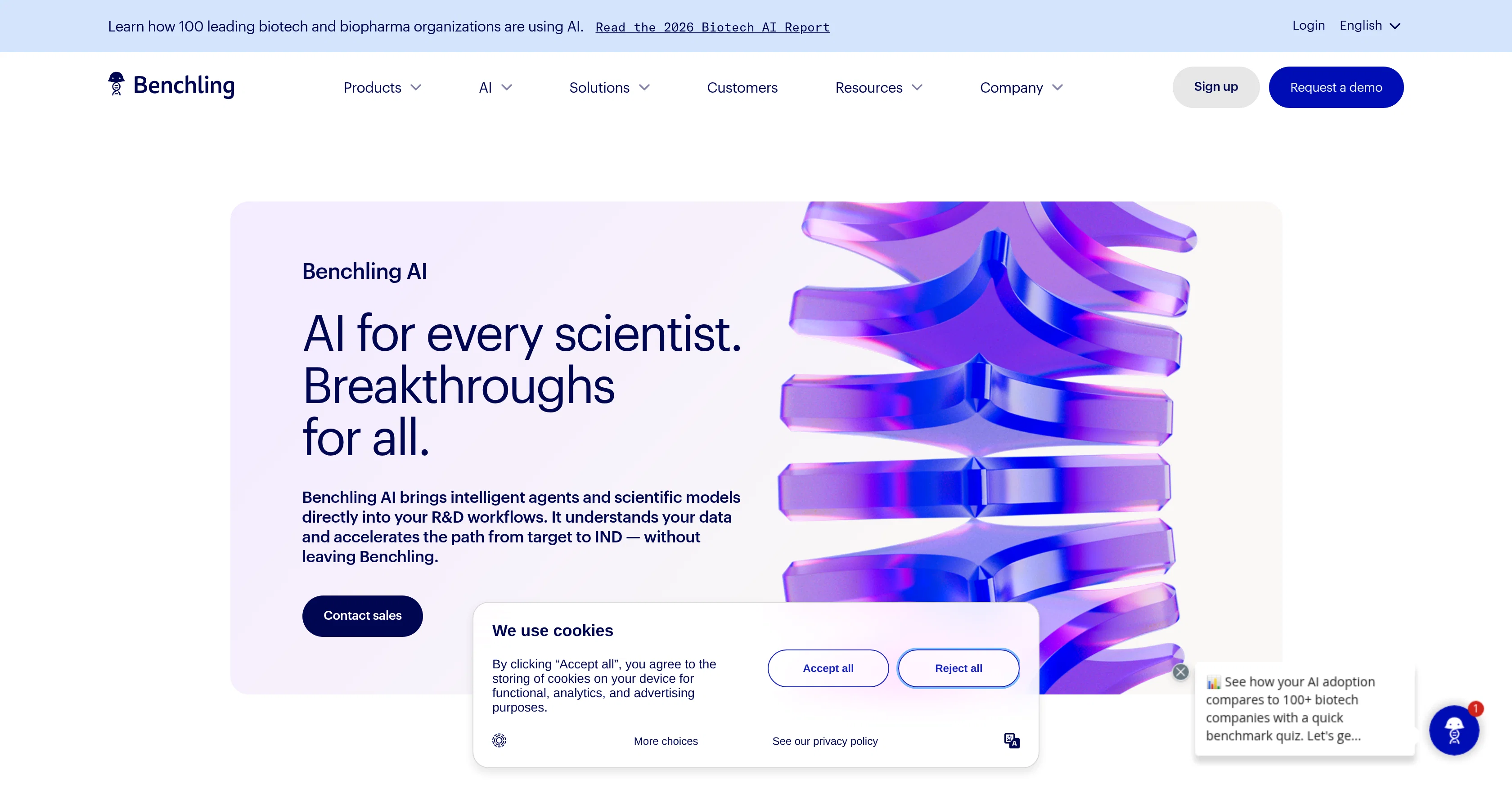 Benchling AI website
