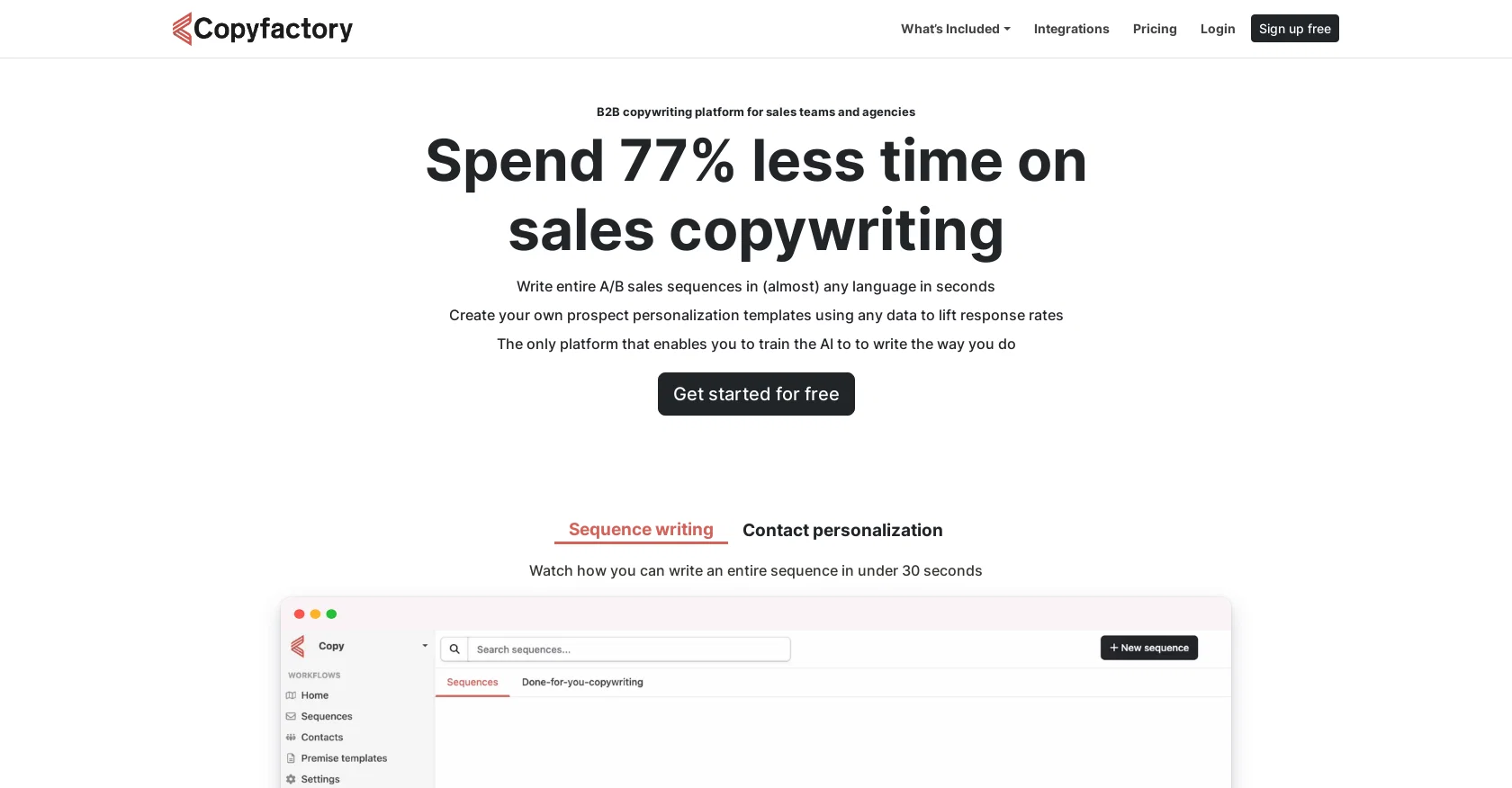 Copyfactory website