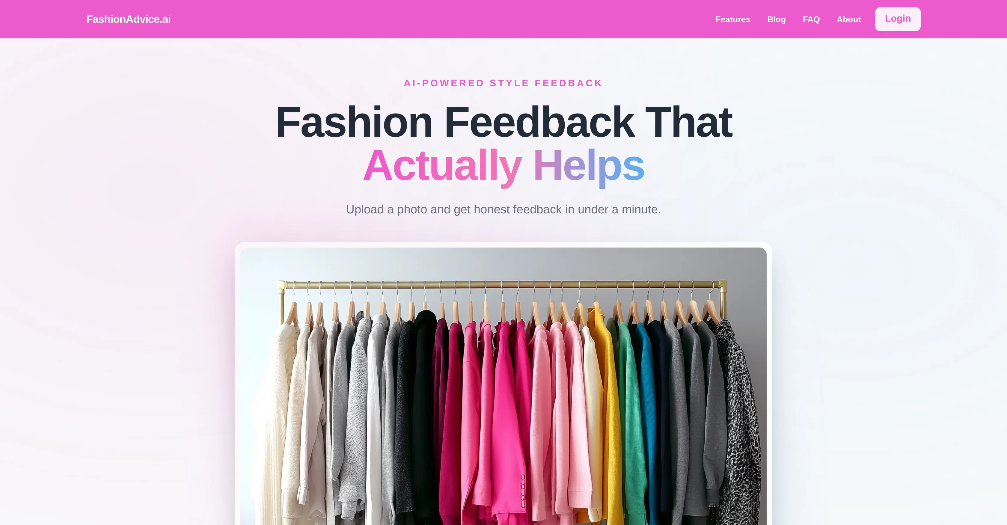 FashionAdvice.ai website
