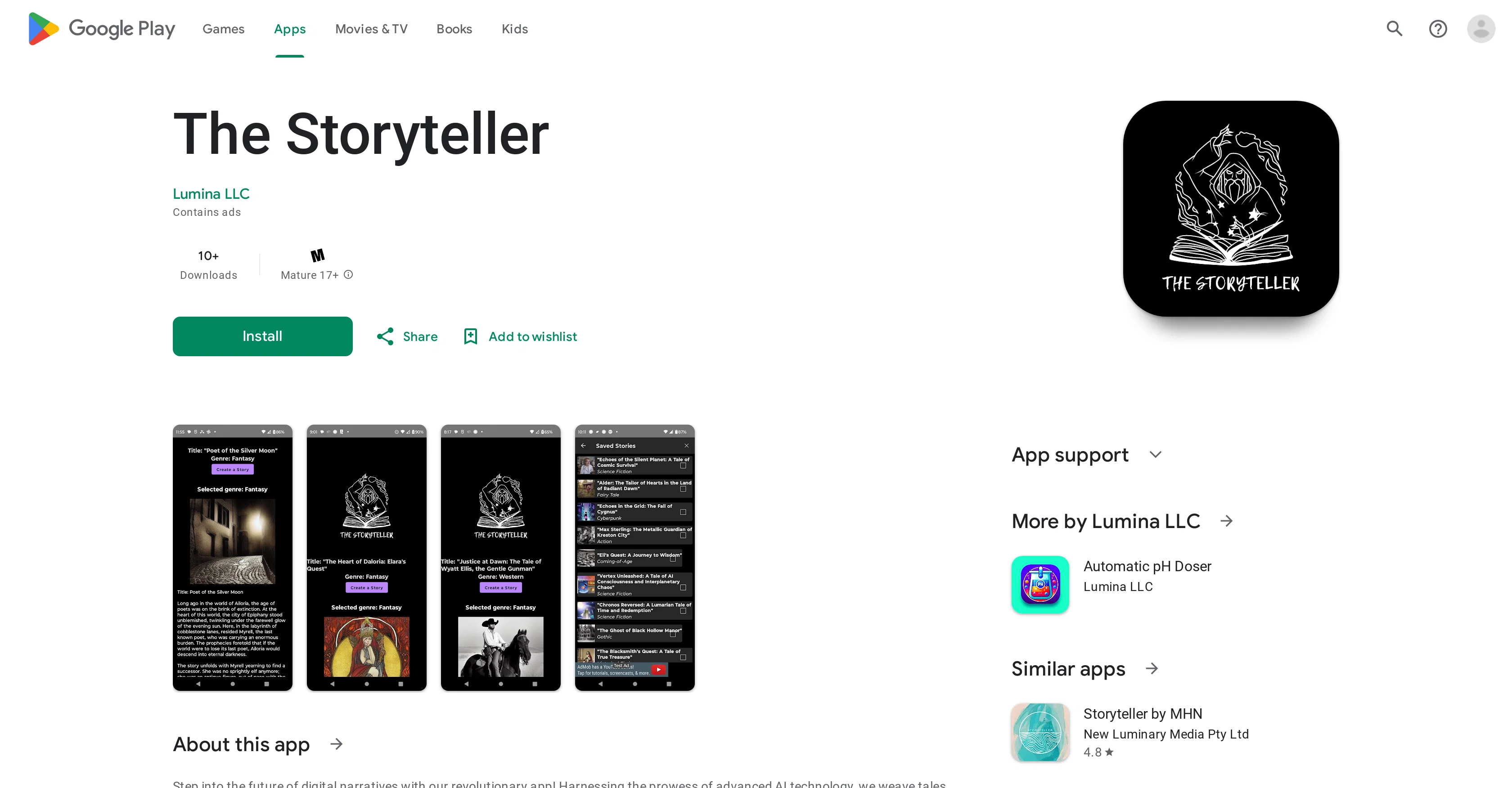 The Storyteller website