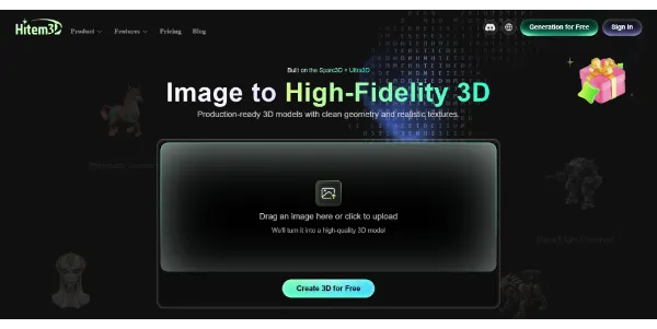 Hitem3D AI 3D Model Art