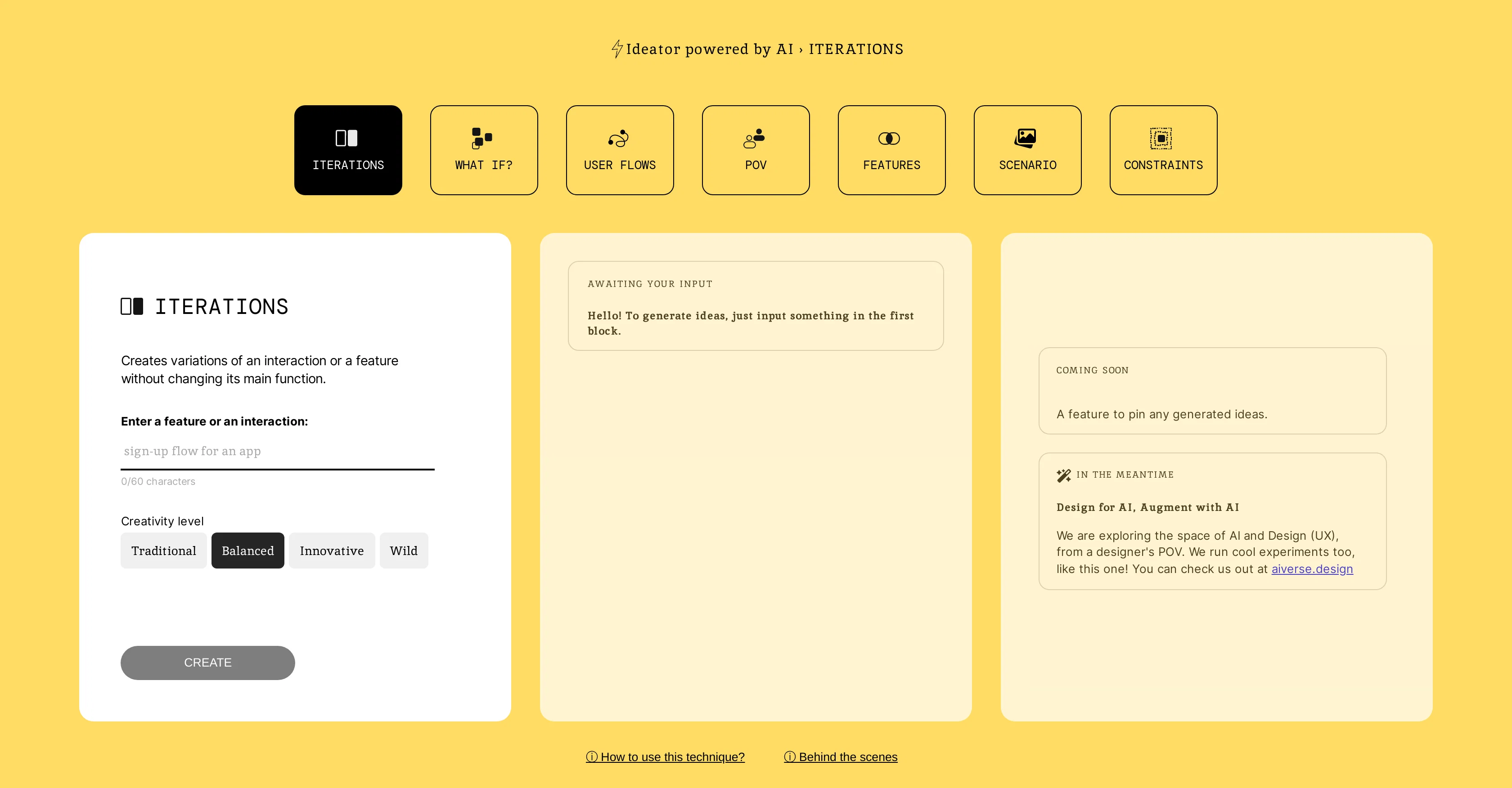 Ideator AI website