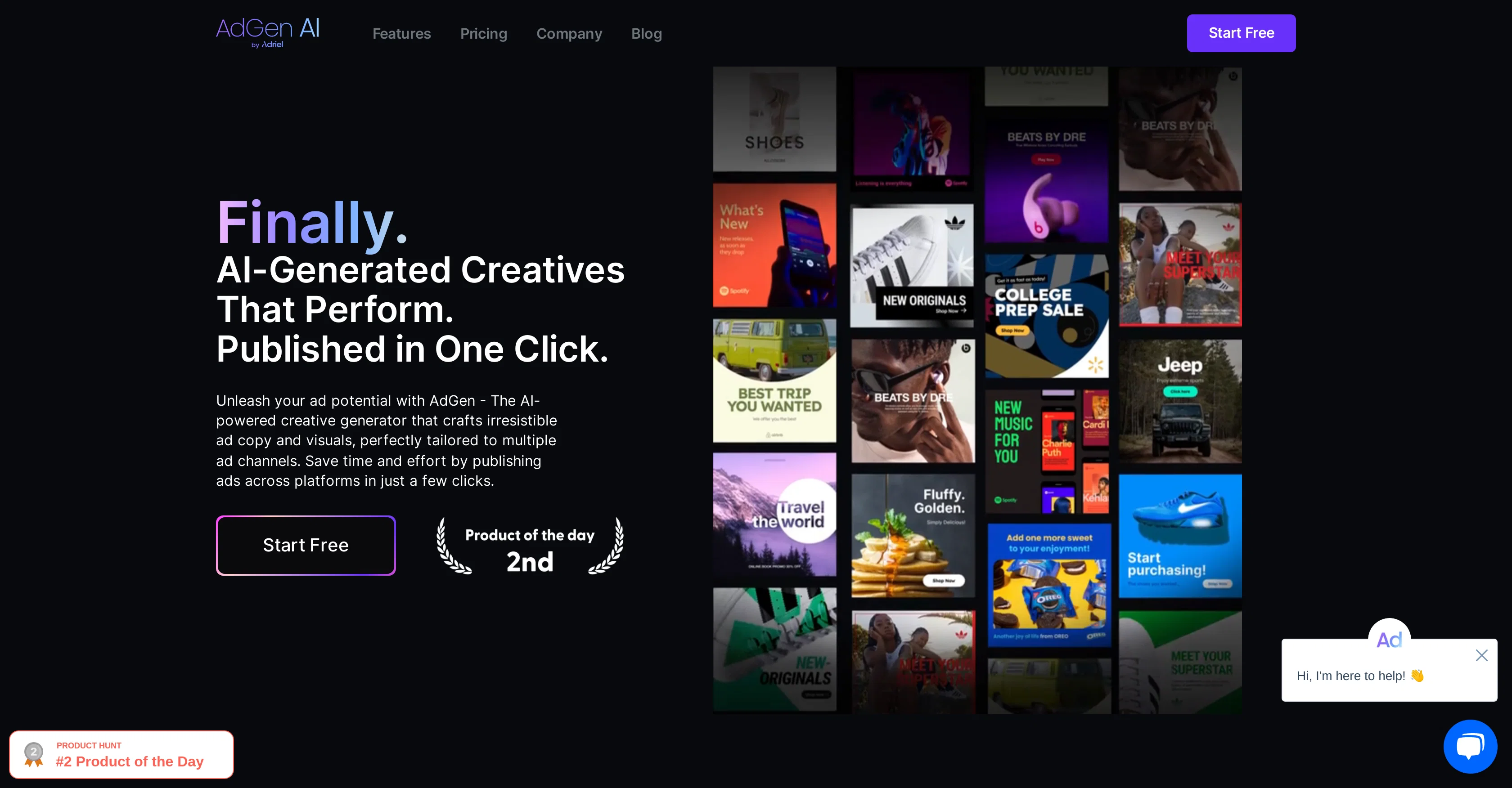 AdGen AI website