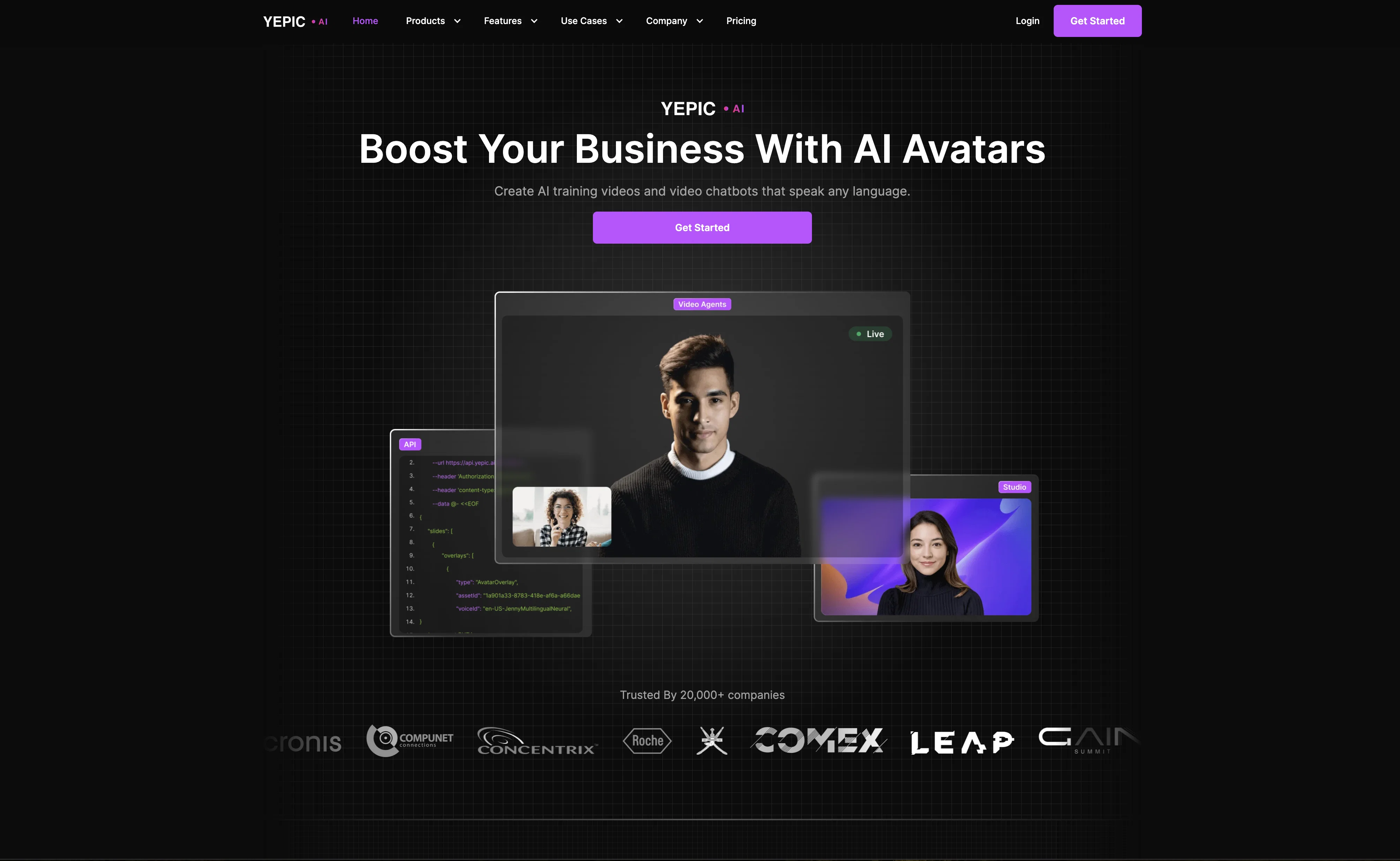 Yepic AI website