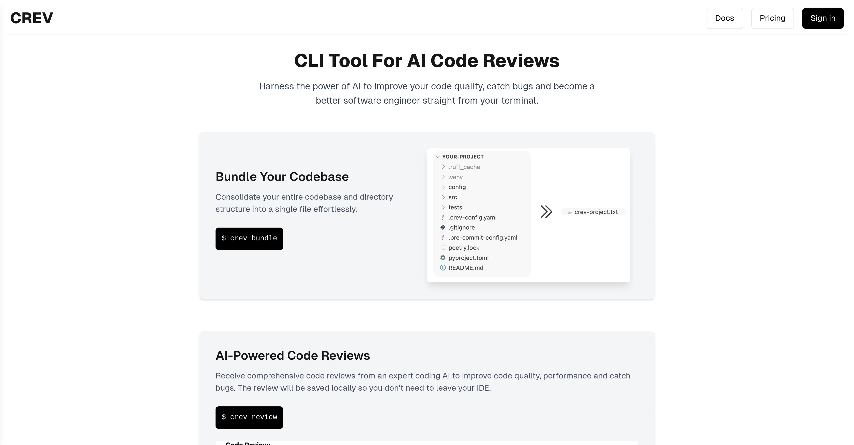 CrevCLI website