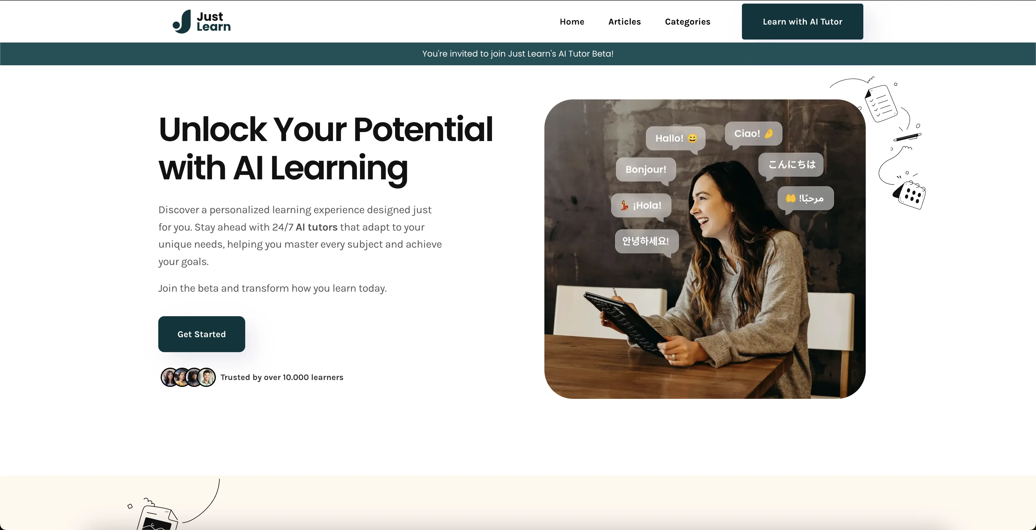 Justlearn website