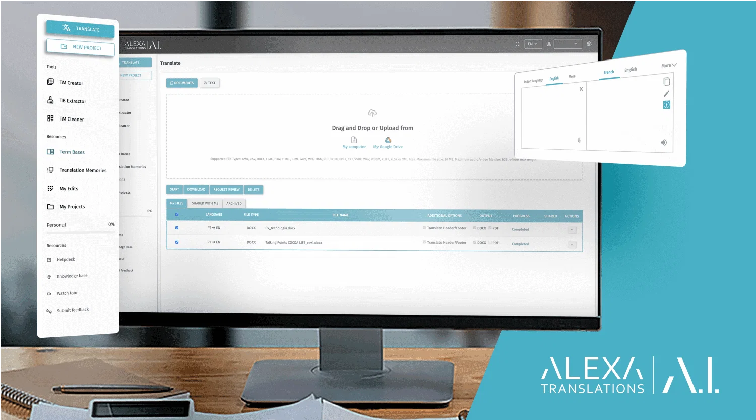 Alexa Translations A.I. website