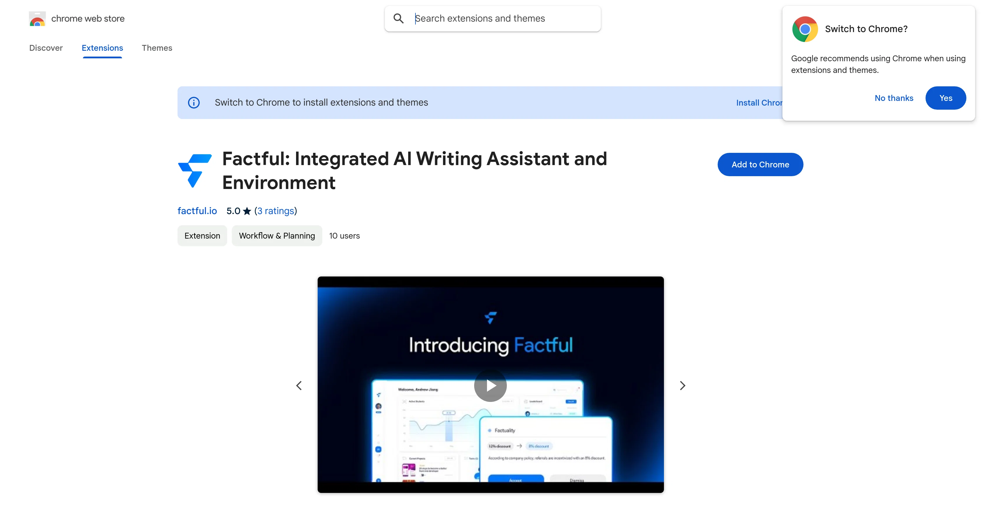 Factful: Integrated AI Writing Assistant website