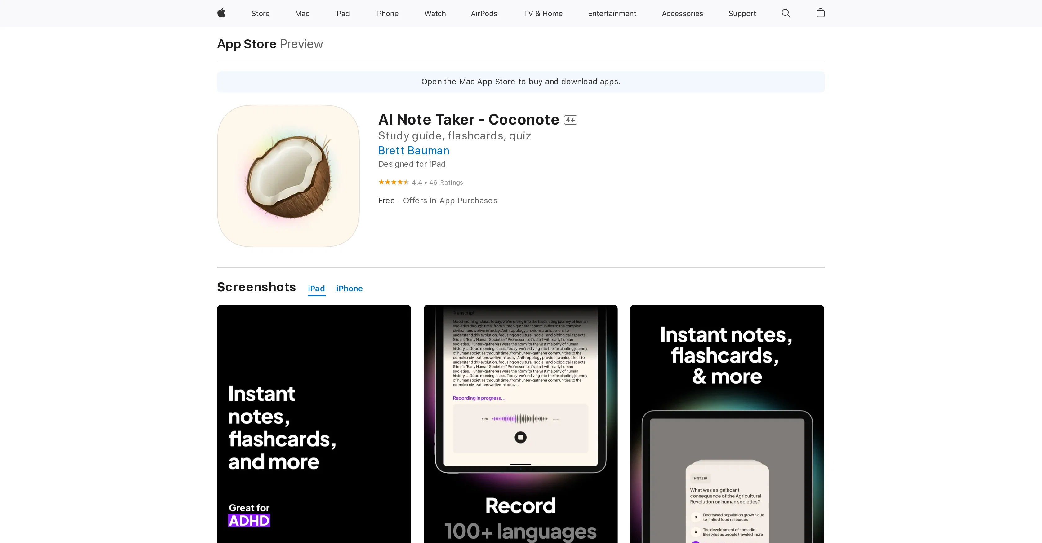 AI Note Taker - Coconote website