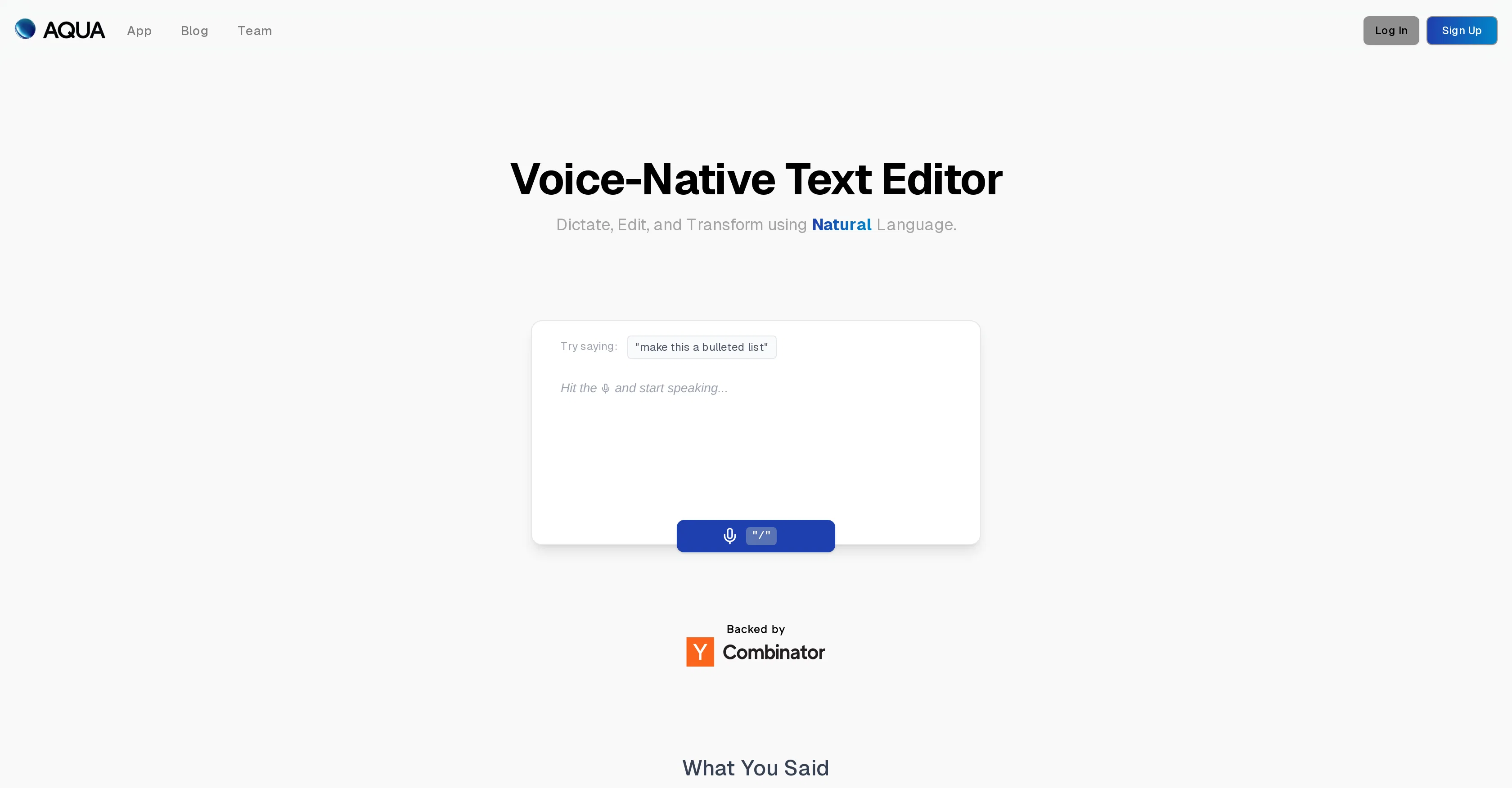 Aqua Voice website