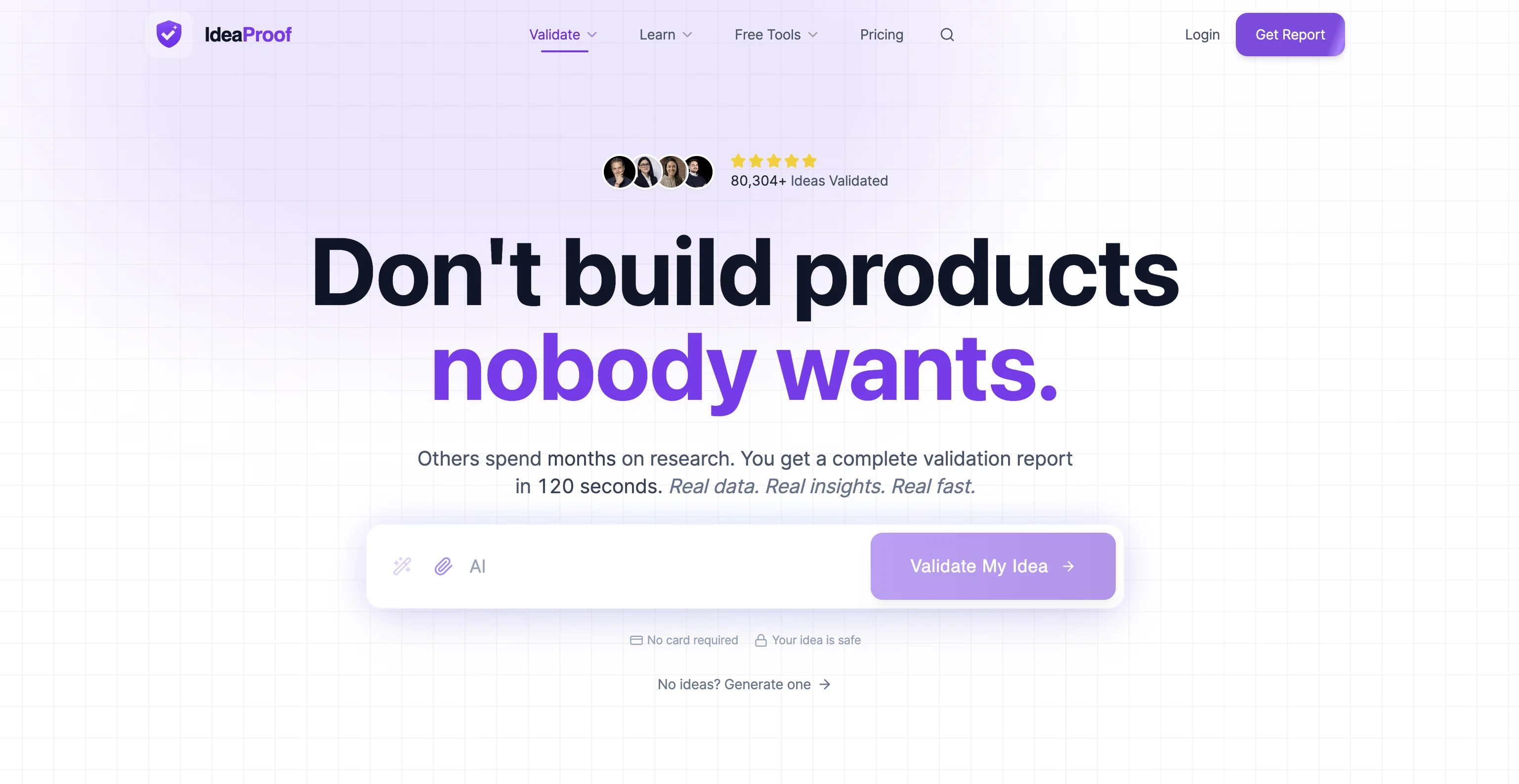 IdeaProof – AI Startup Business Idea Validator website