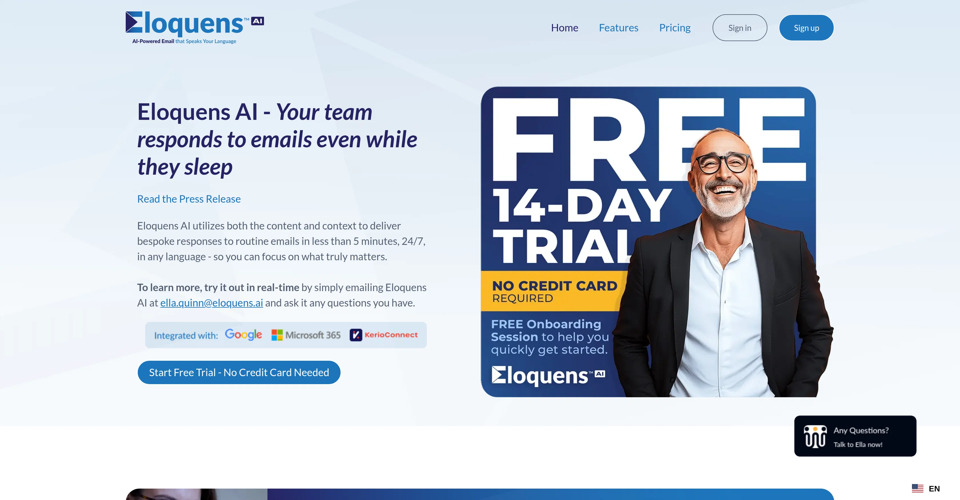 Eloquens AI website