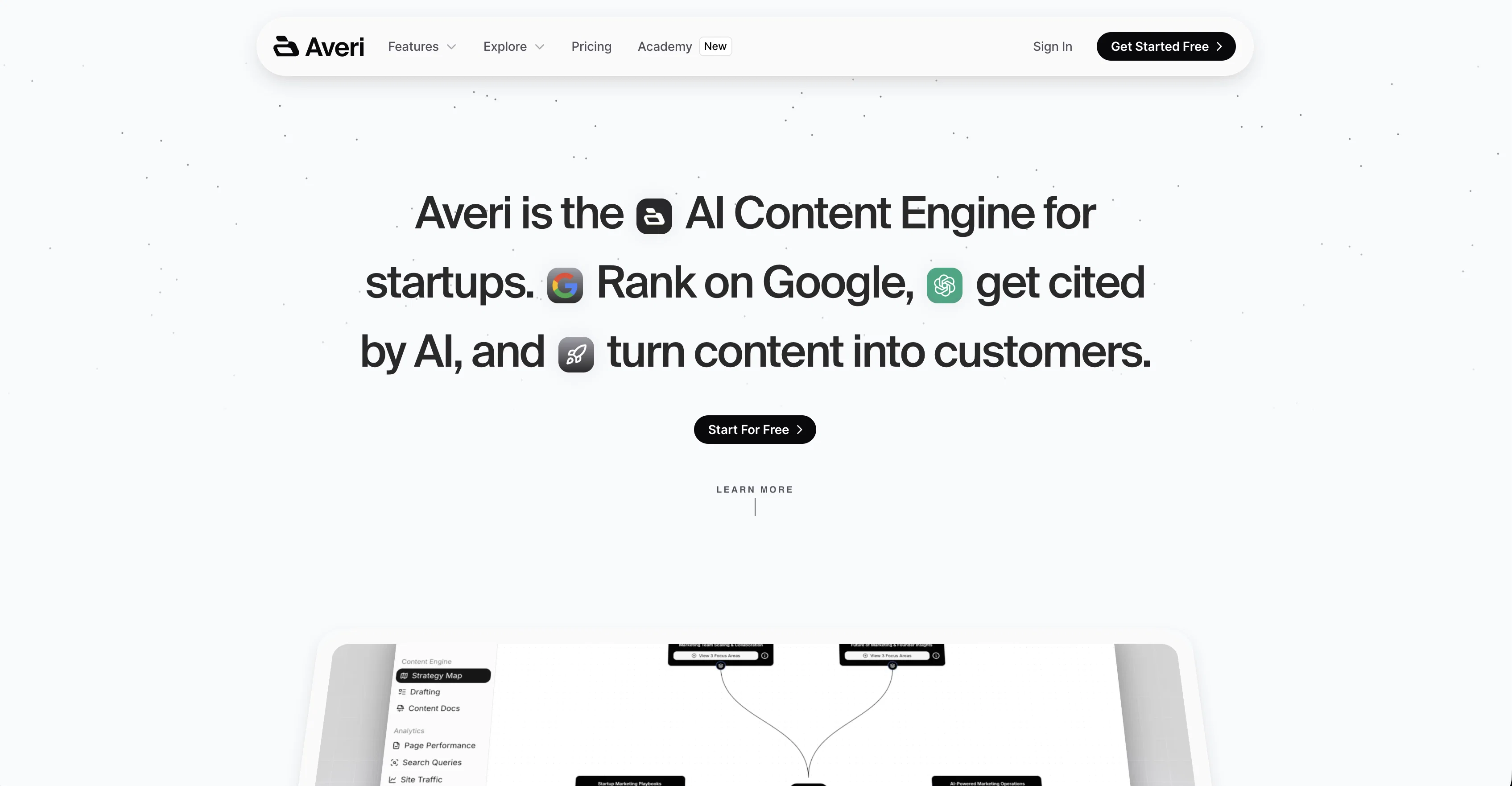 Averi AI website