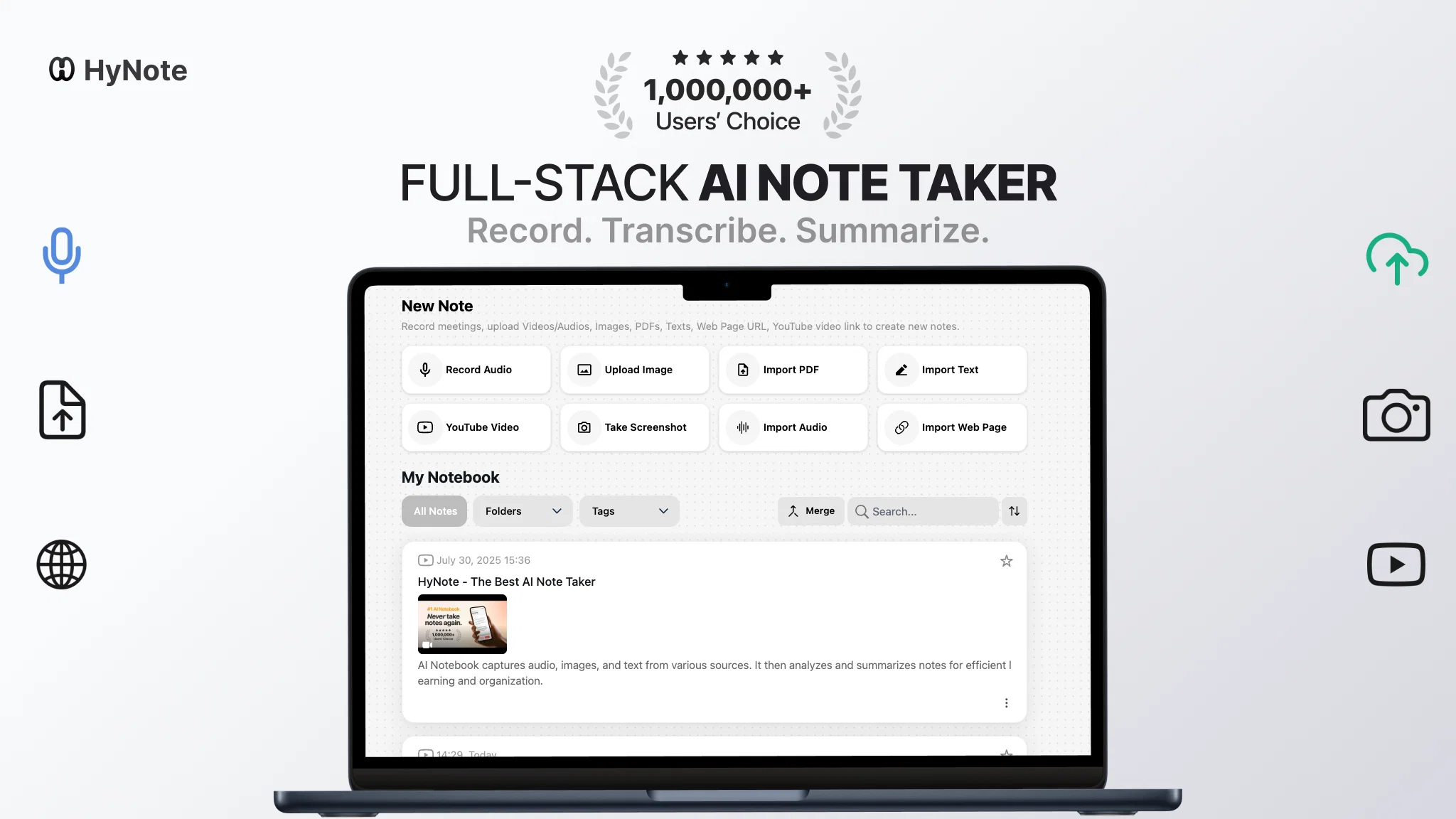 HyNote AI website