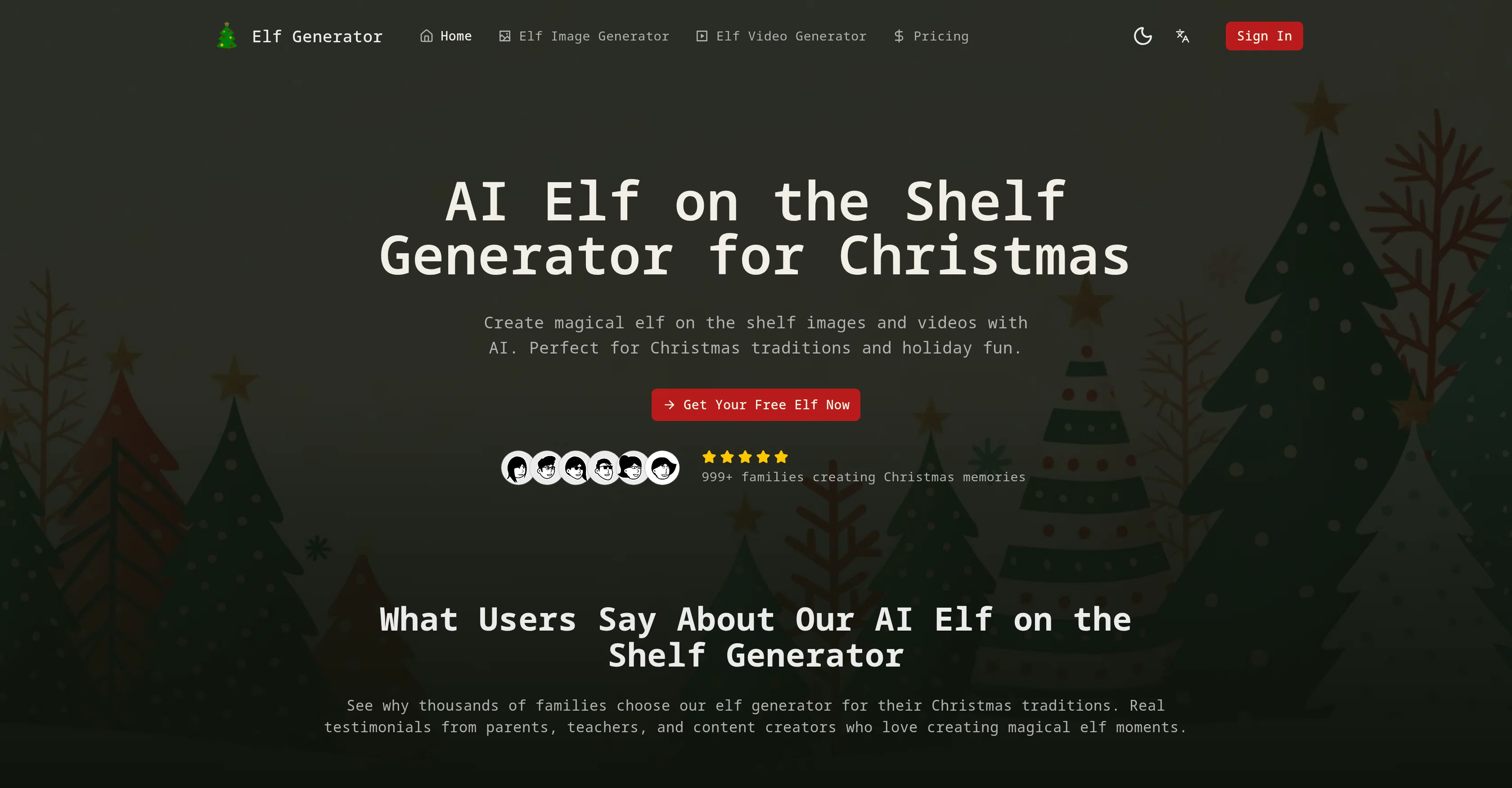 Elf on the Shelf Generator website