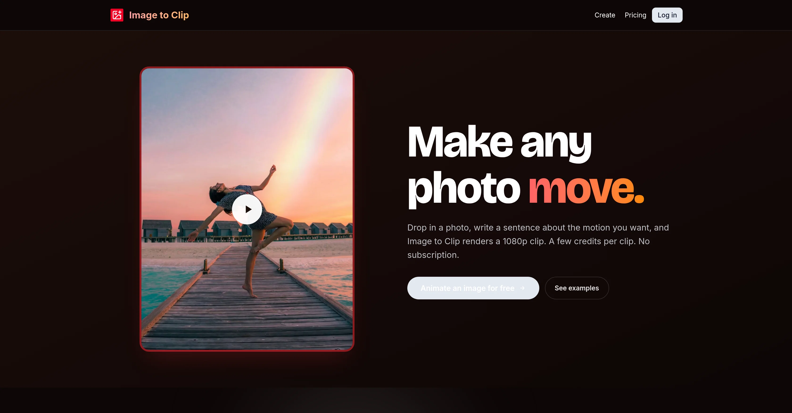 ImageToClip.com website