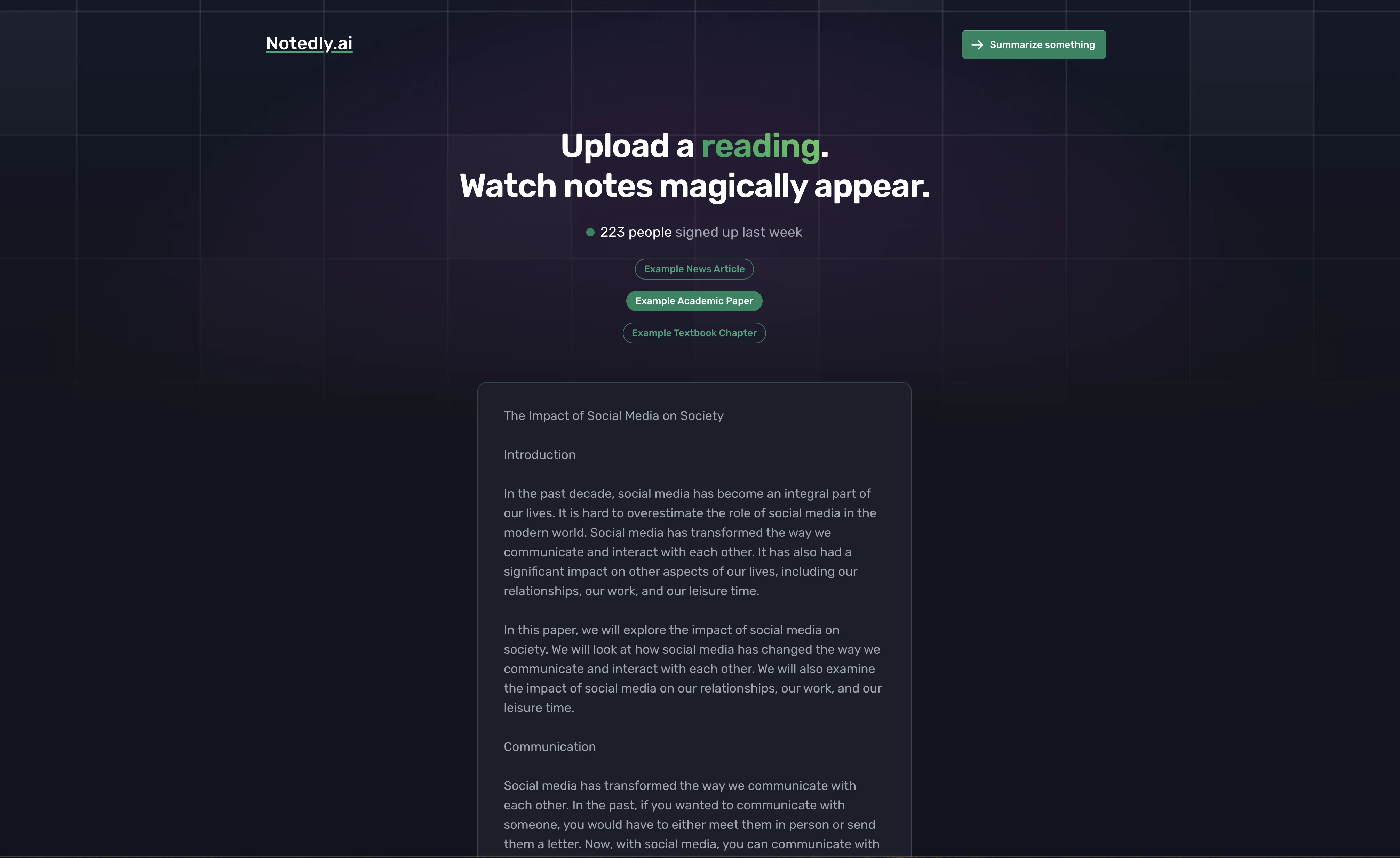 Notedly website