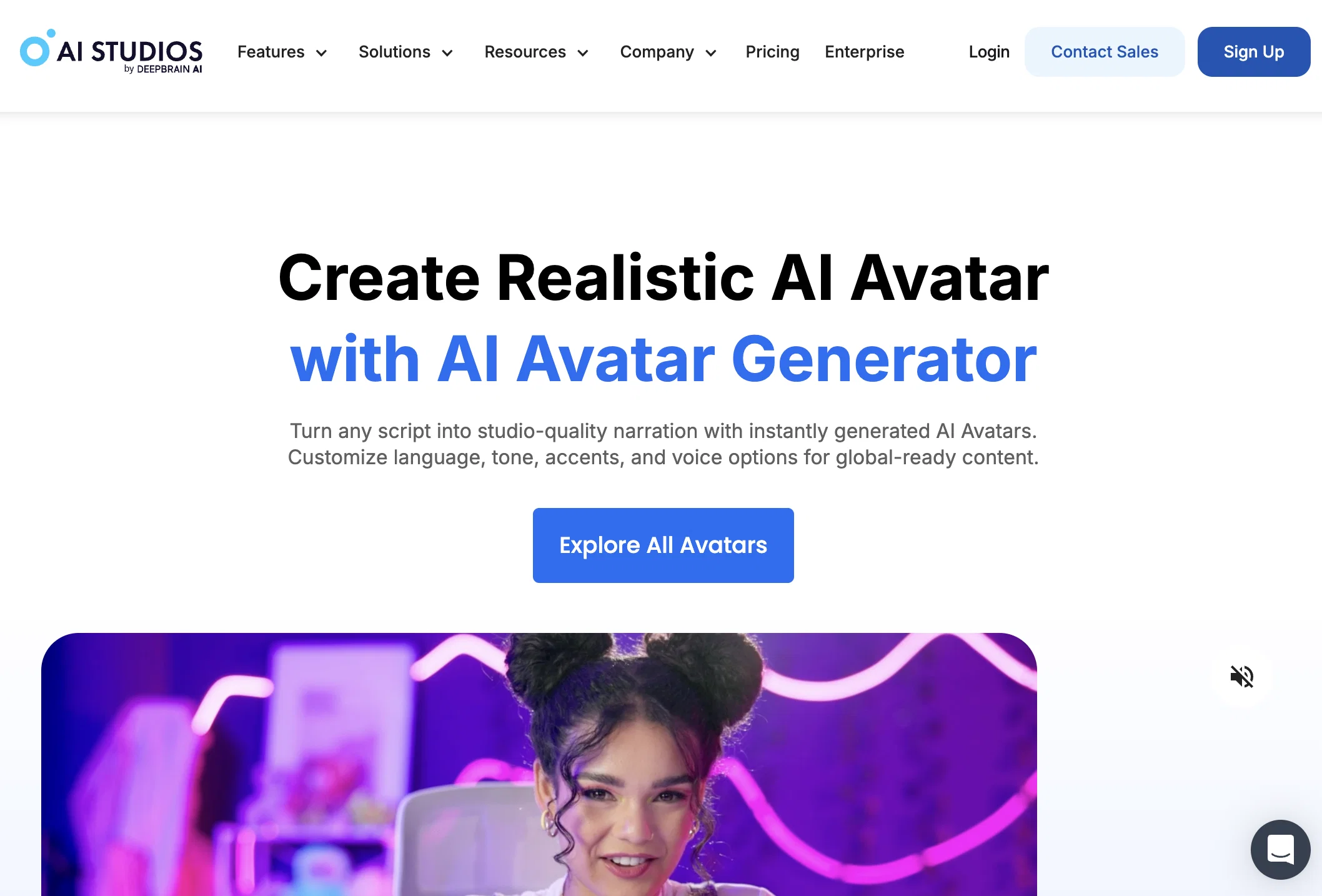 DeepBrain AIavatars website