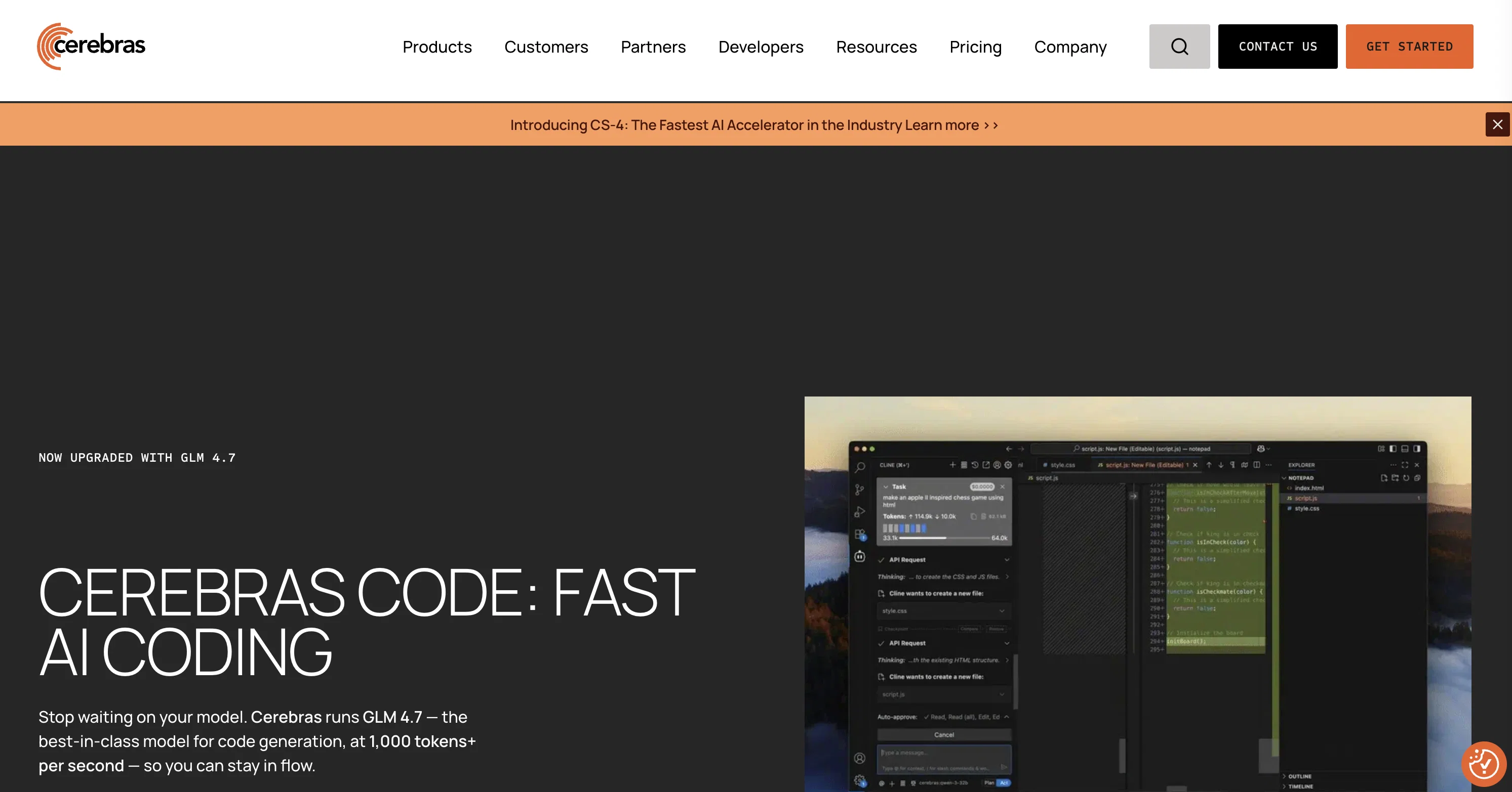 CerebrasCoder website