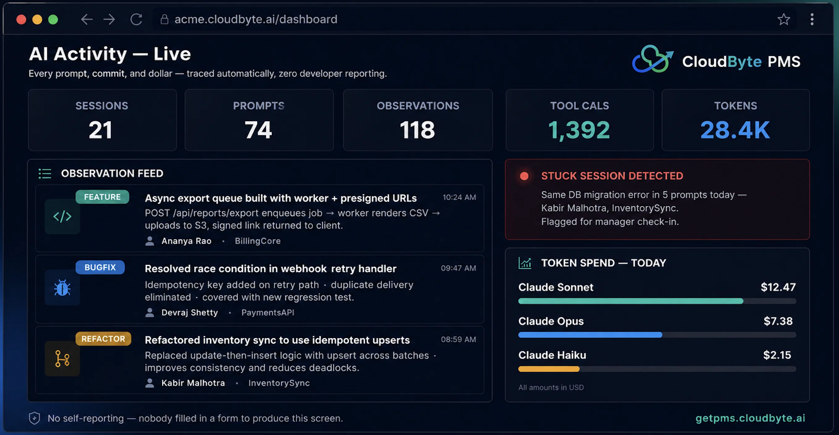 CloudByte PMS website