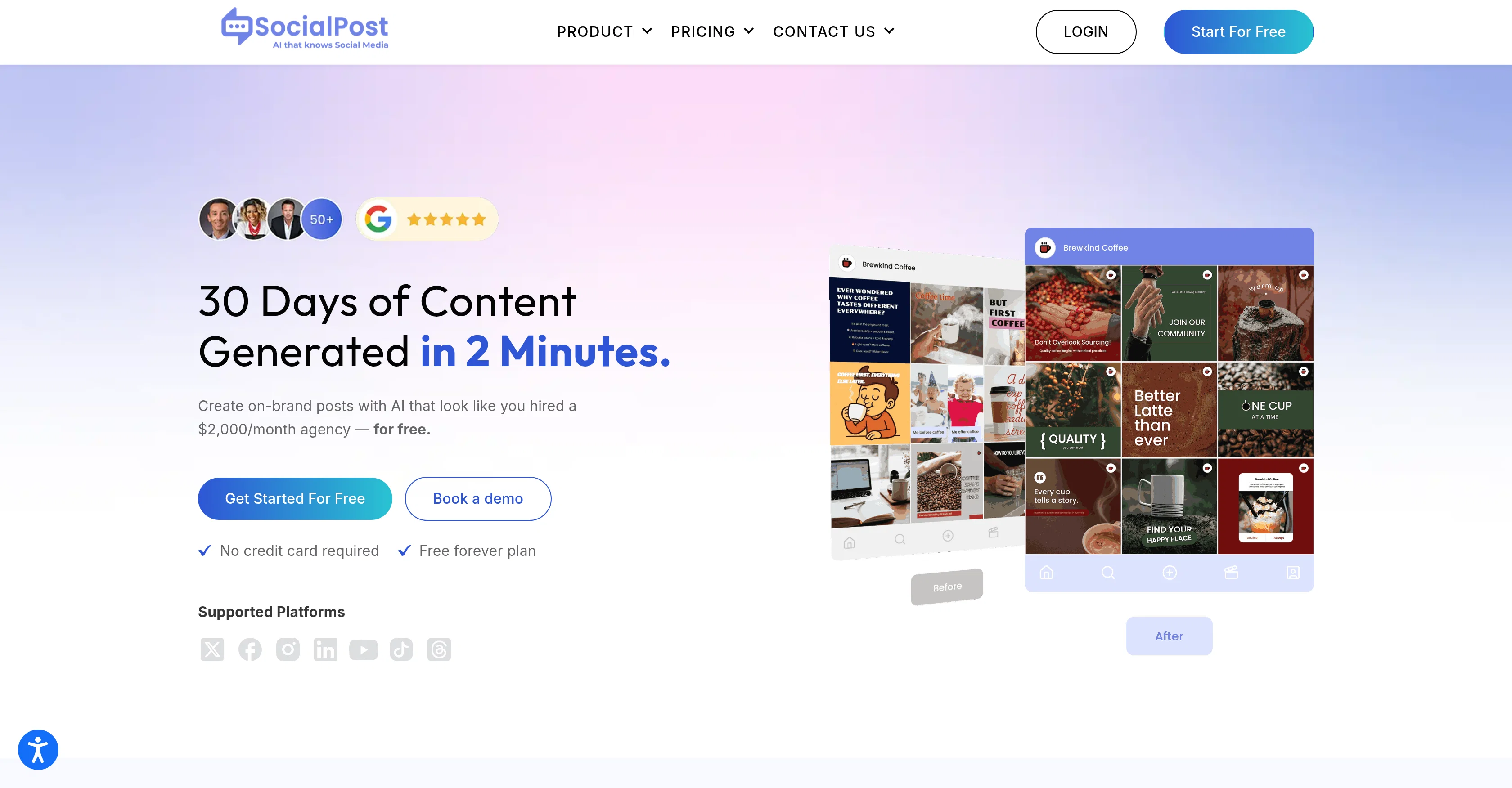 SocialPost website