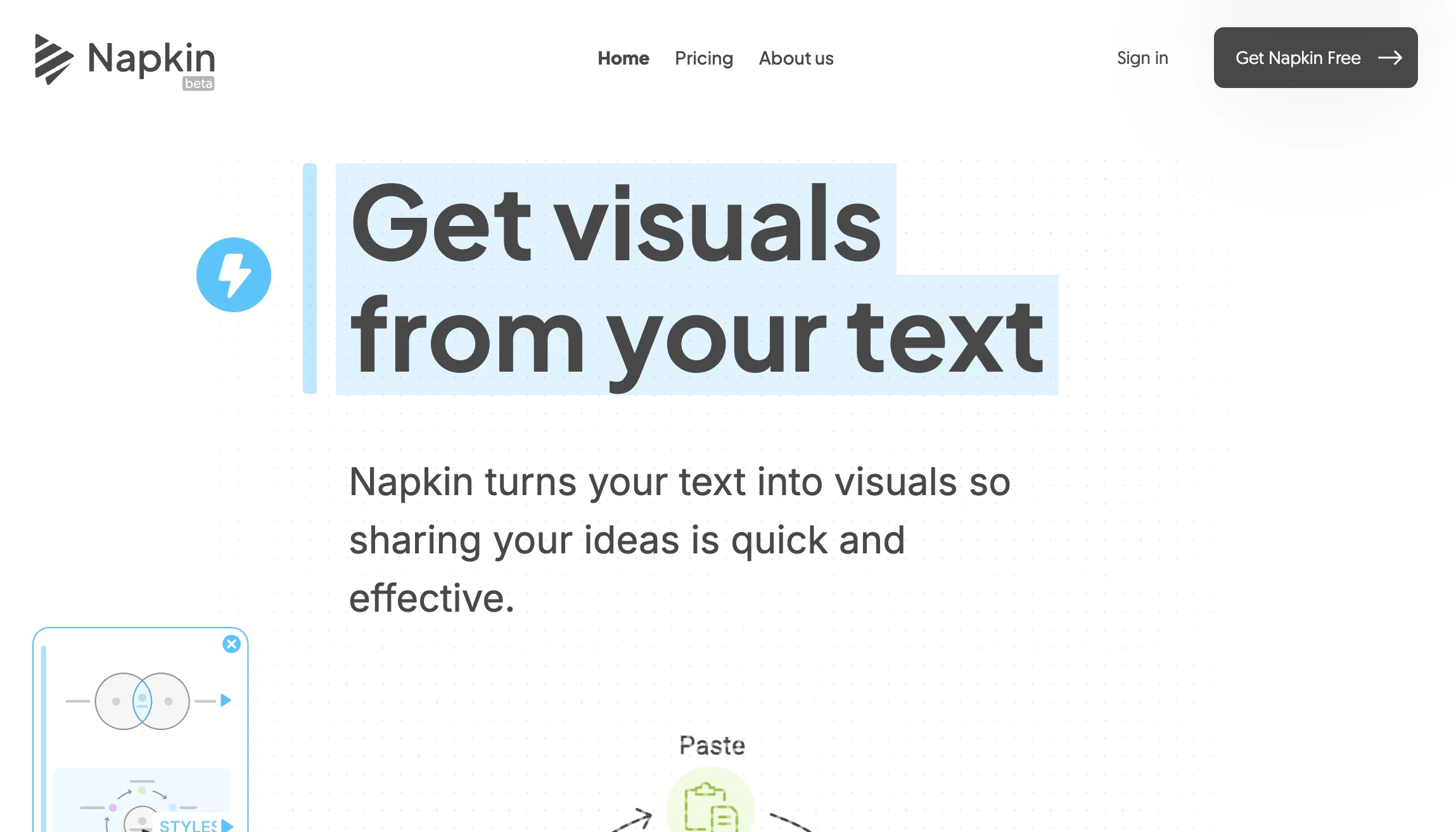 Napkin website