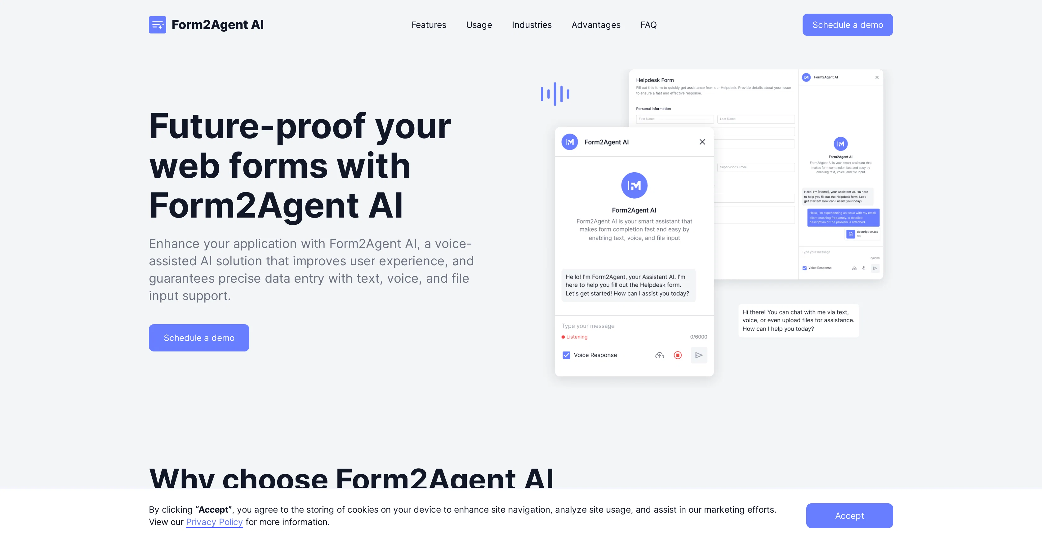 Form2Agent AI website