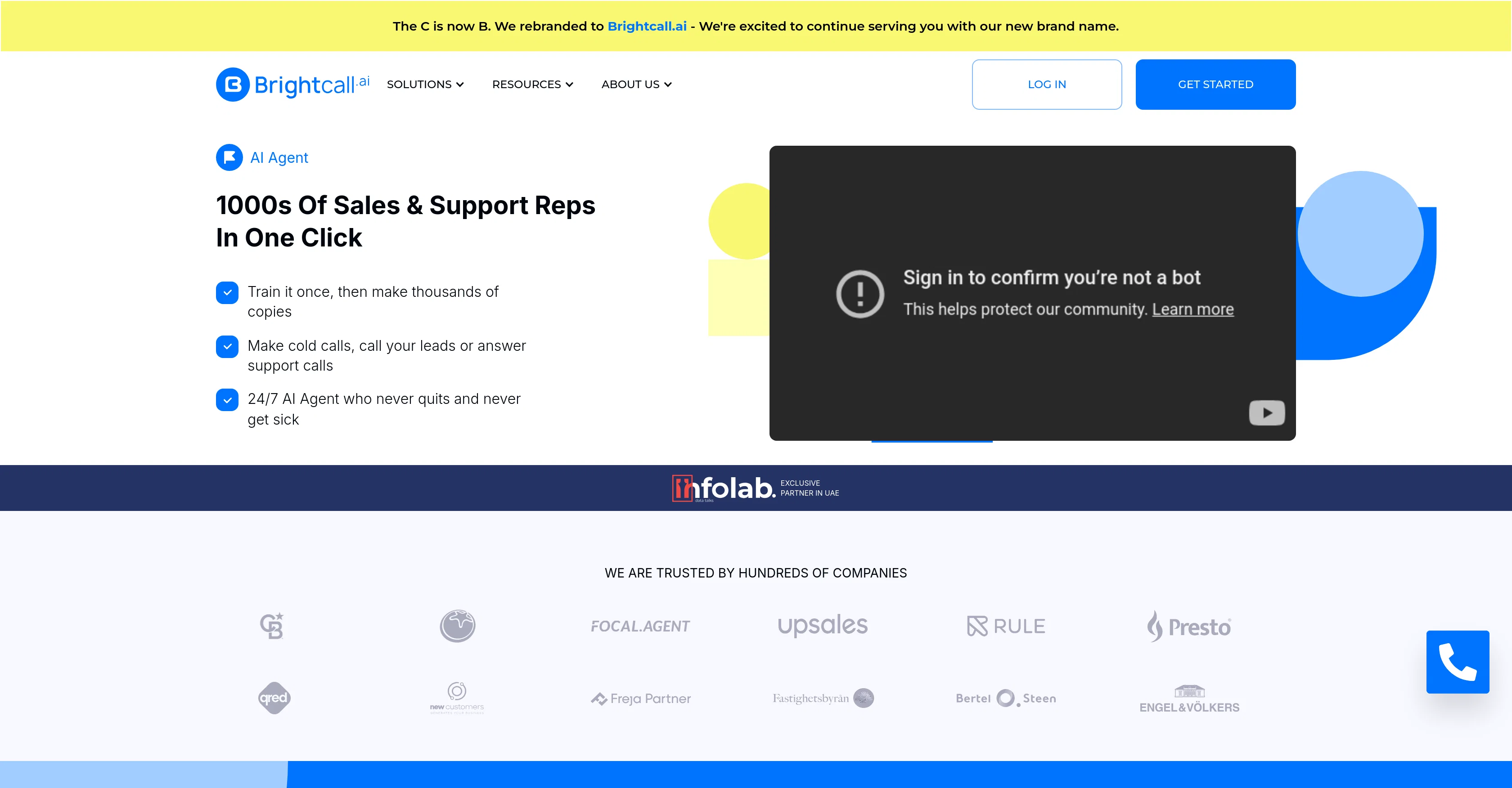 Brightcall.AI - AI Agent website