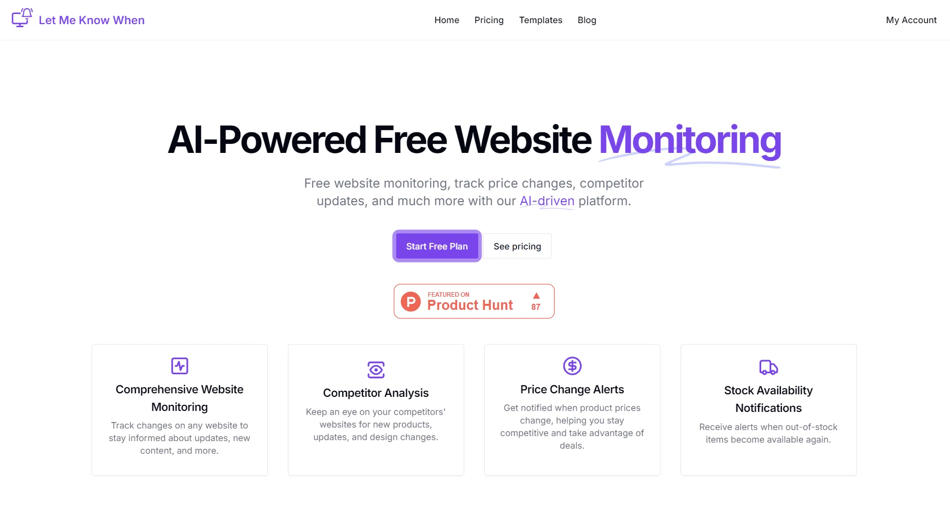 Let Me Know When website