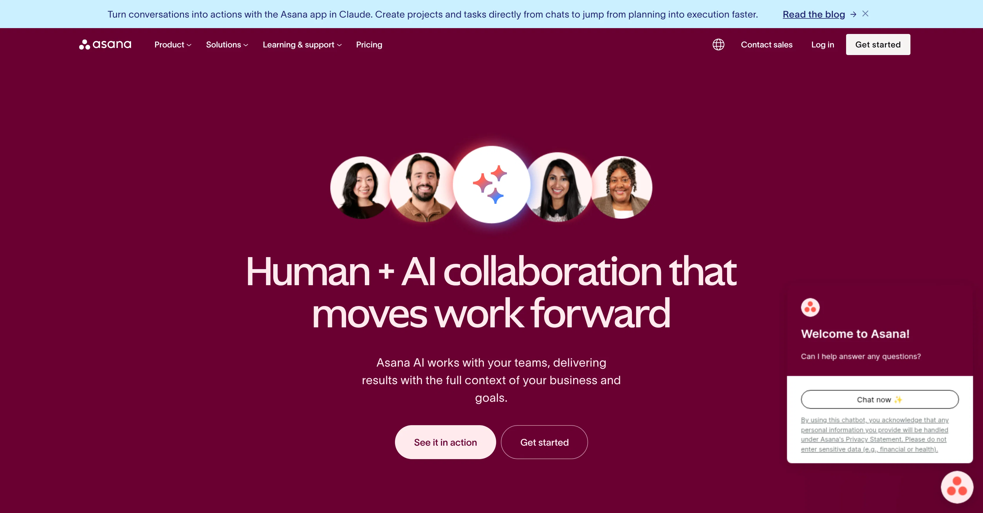 Asana AI website