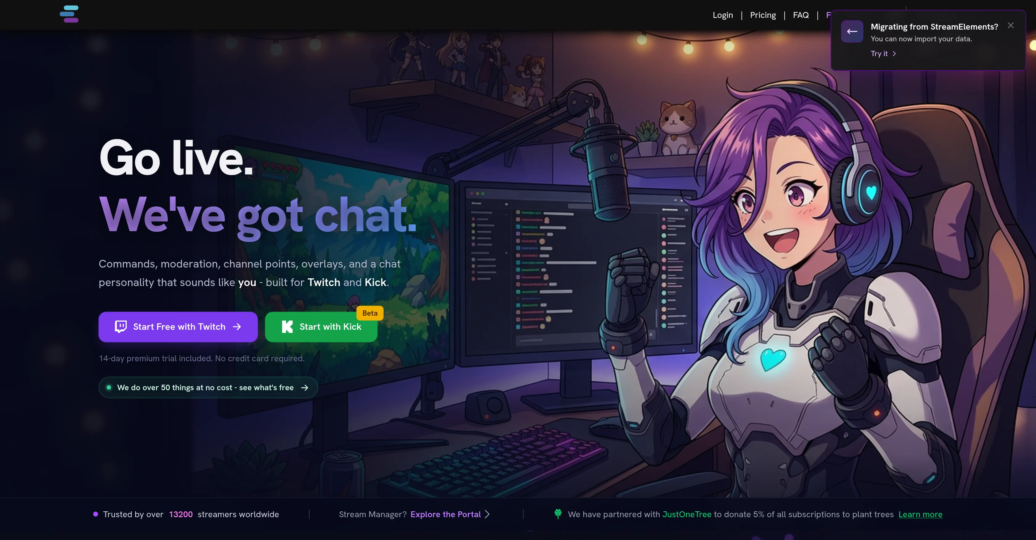 StreamChat AI website