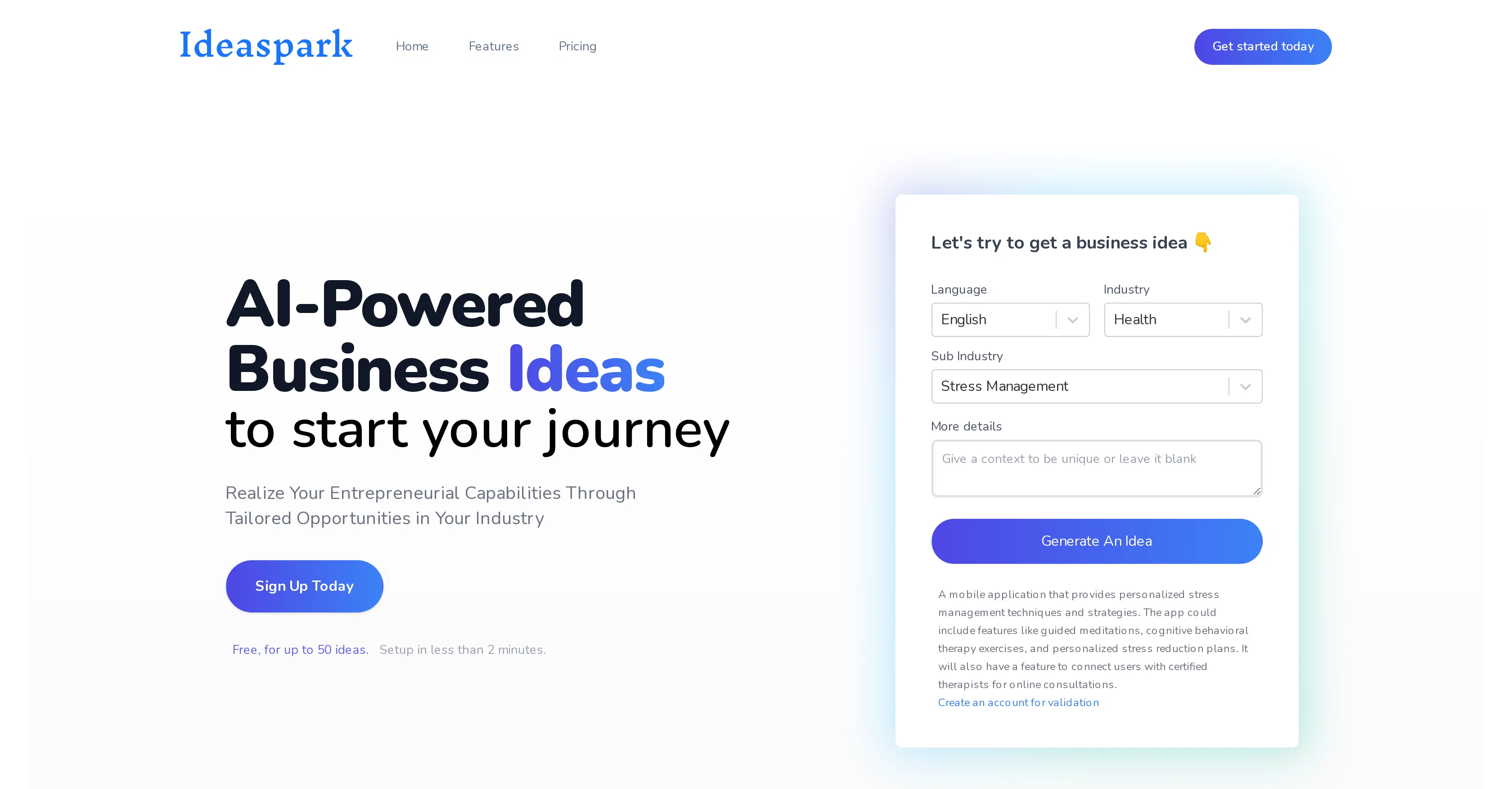 IdeaSpark website