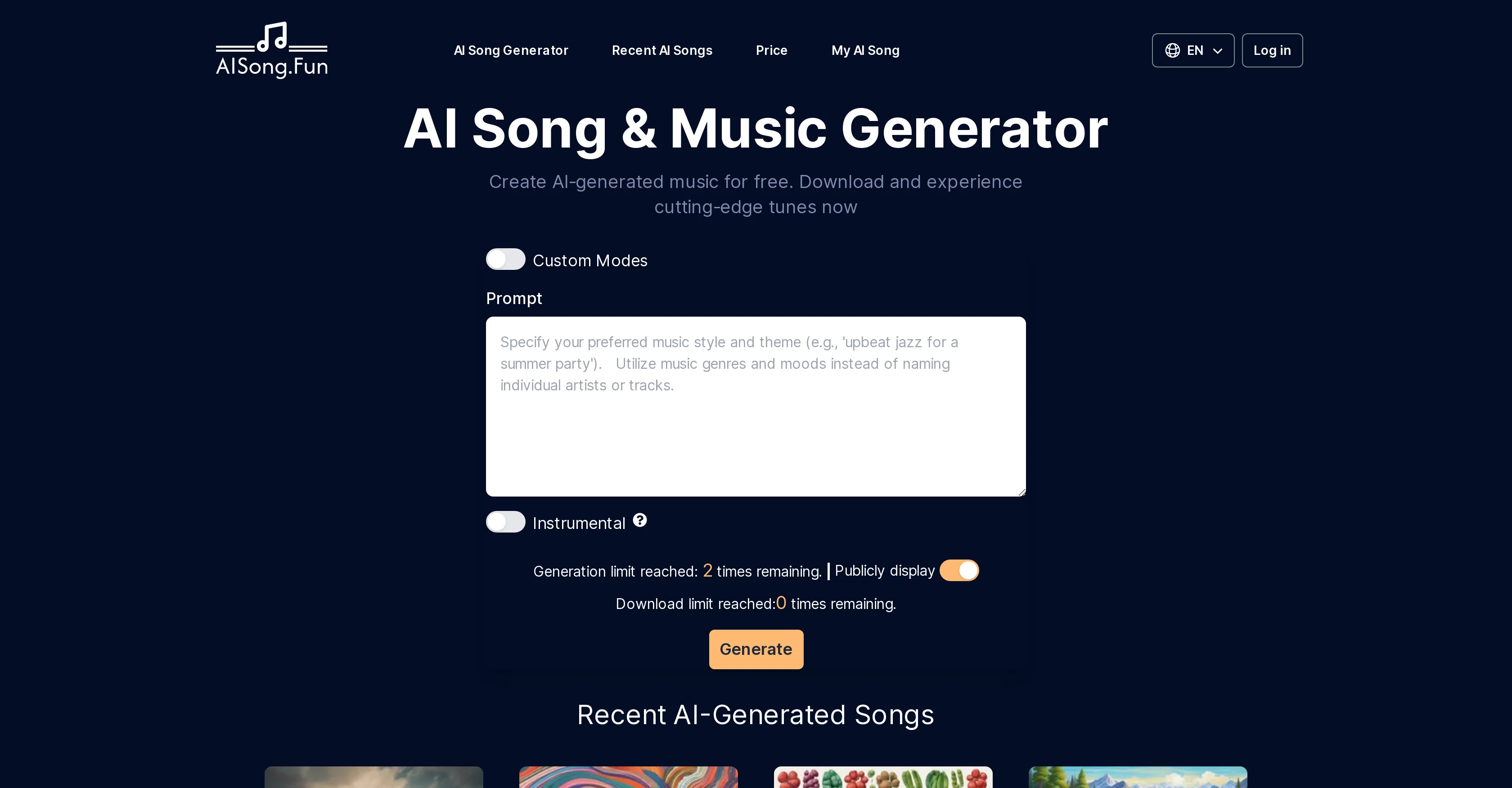 AISong.Fun website