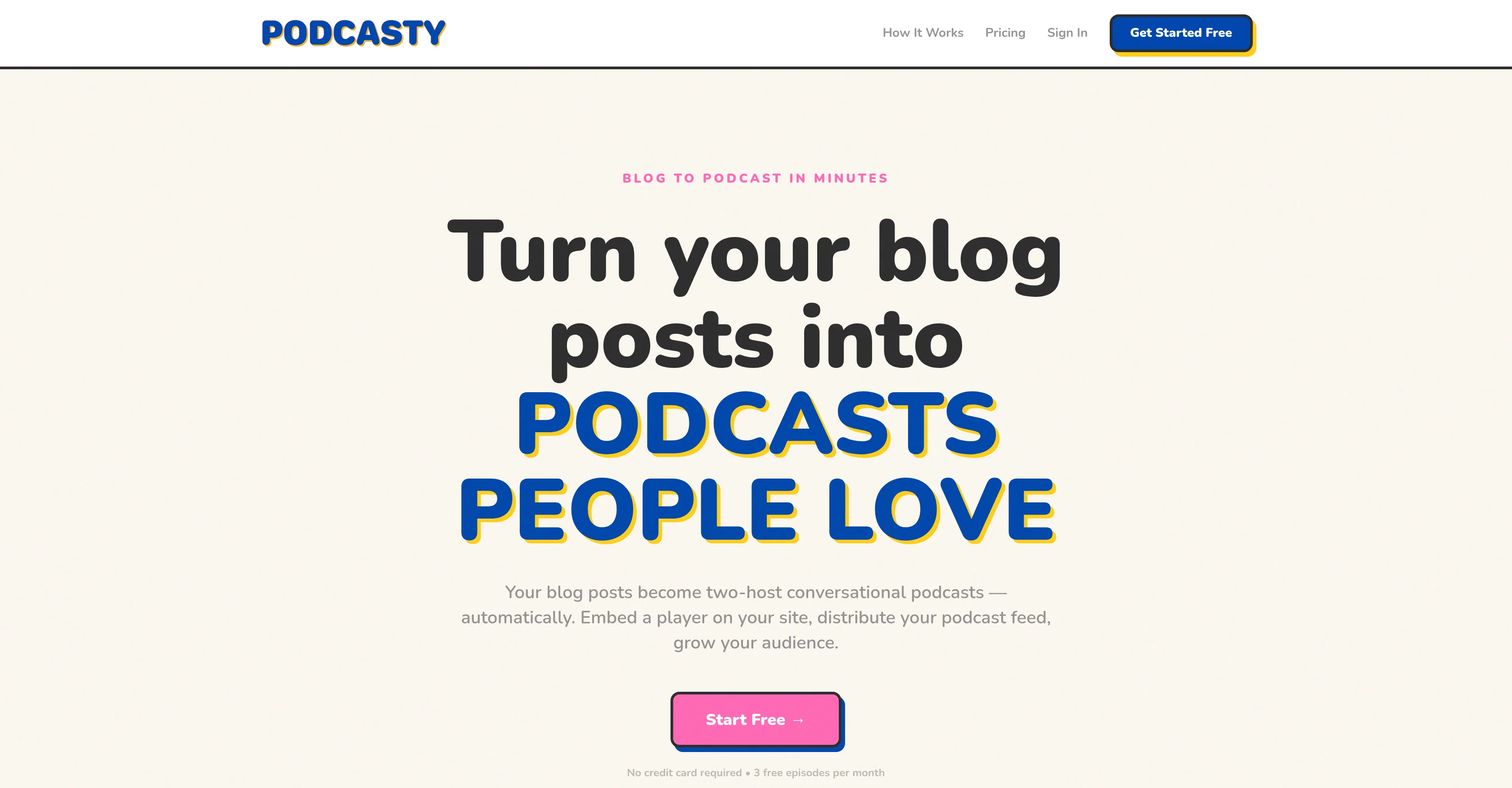 Podcasty FM website