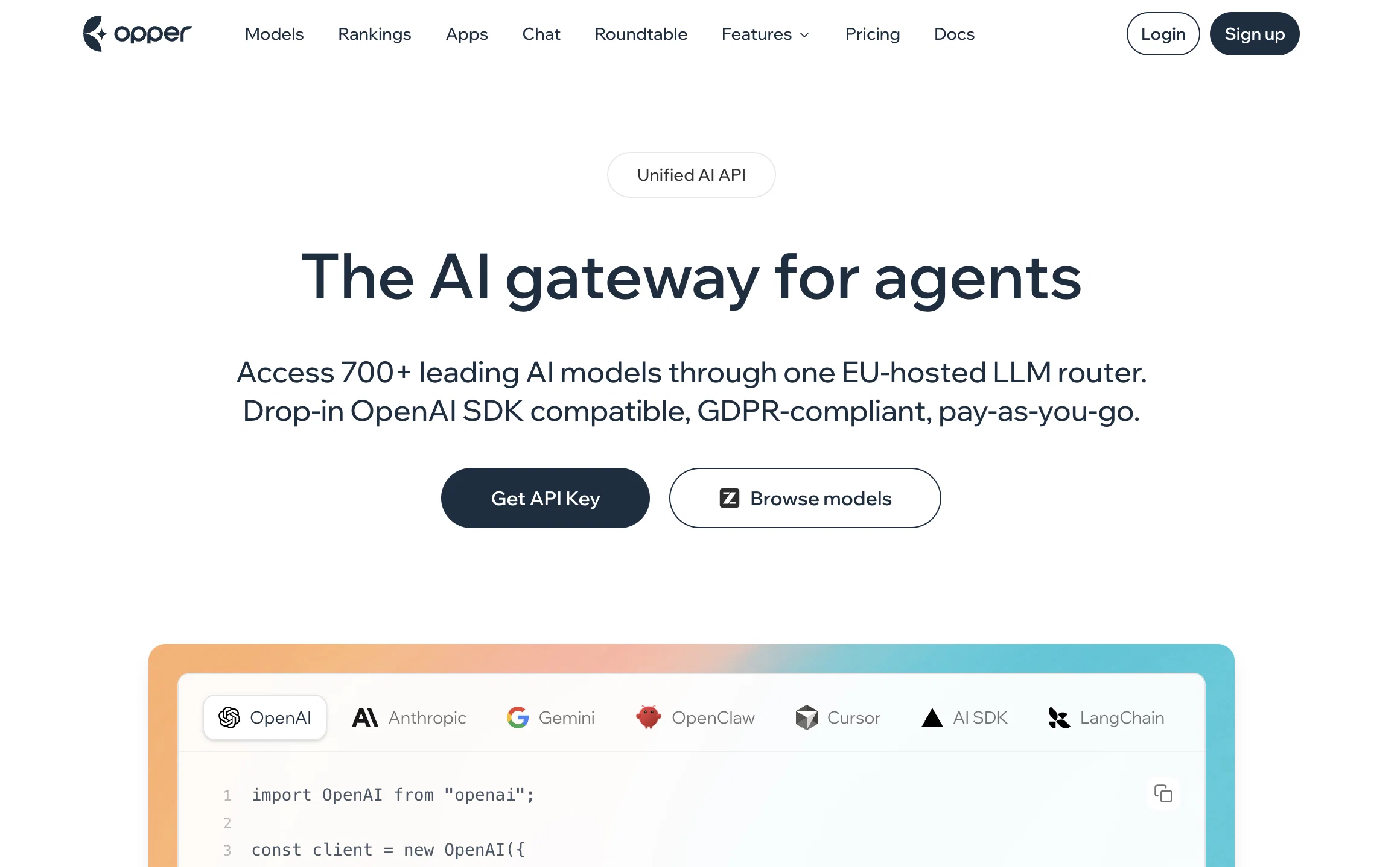 Opper AI website
