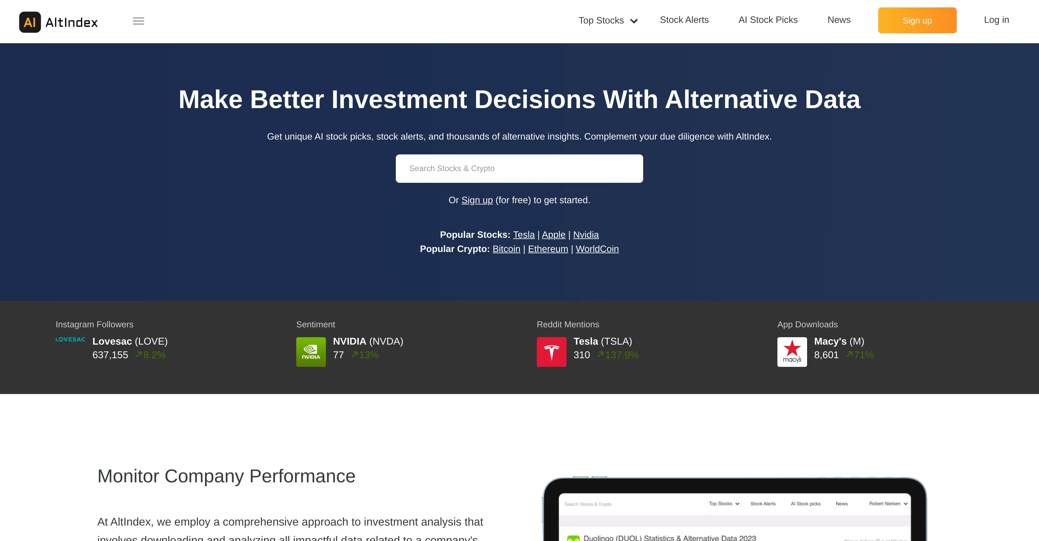 AltIndex website