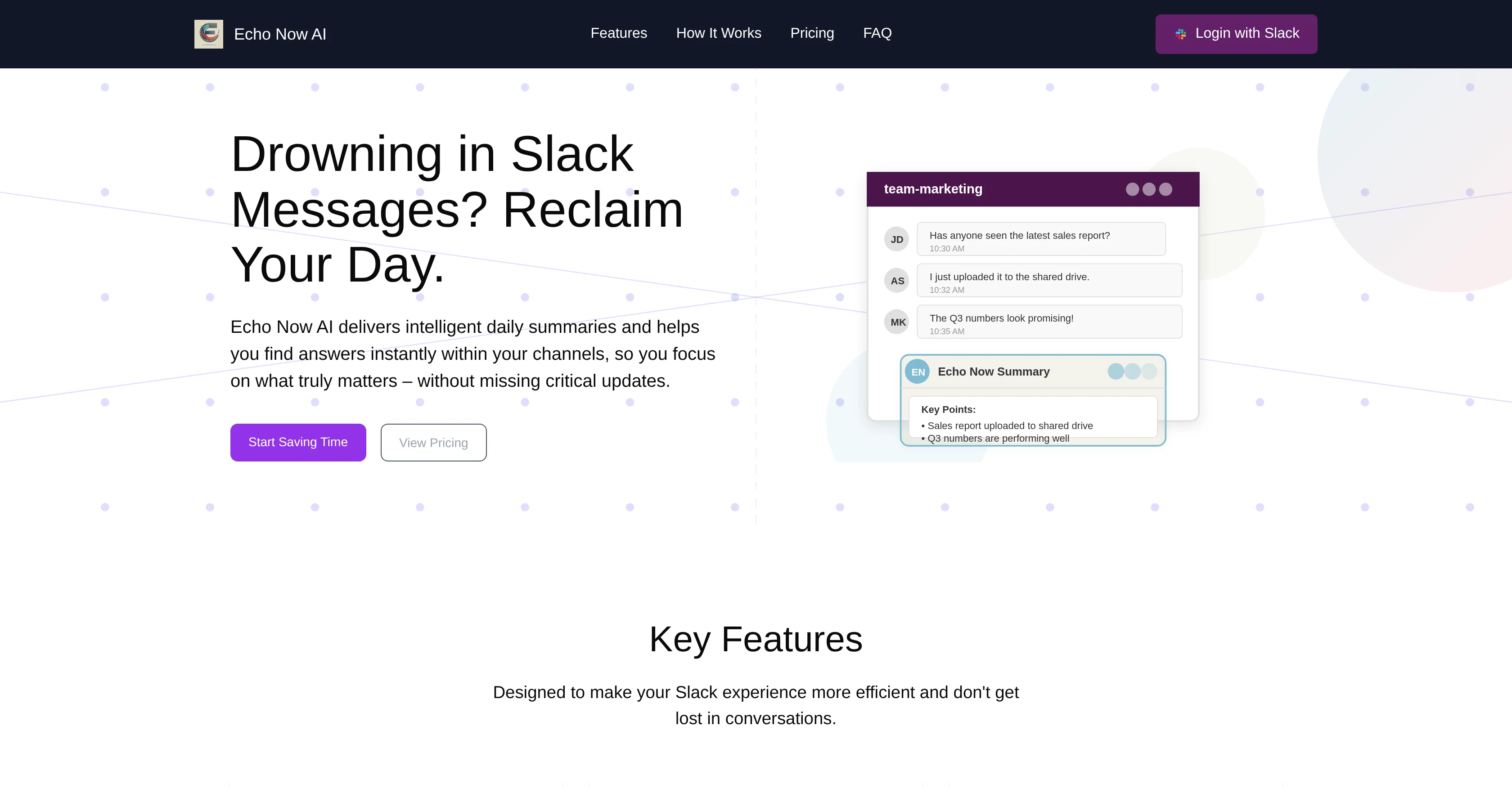 Echo Now AI website