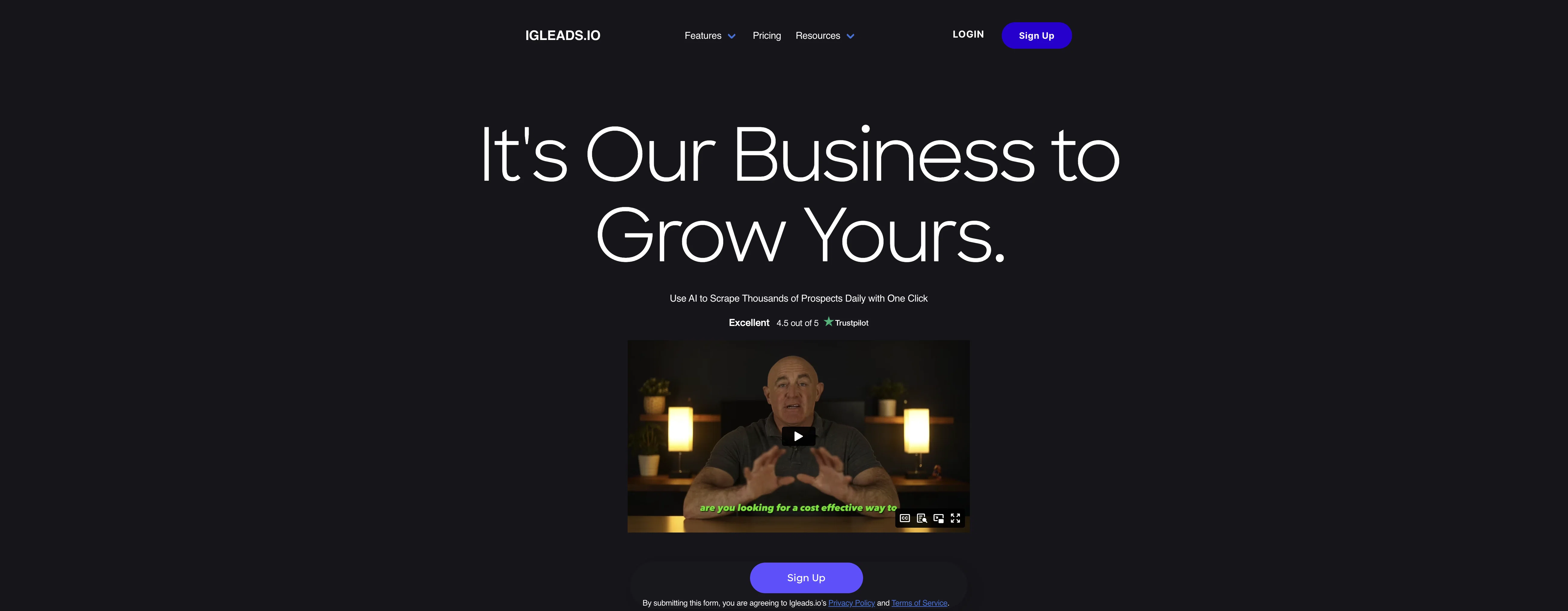 IG Leads website