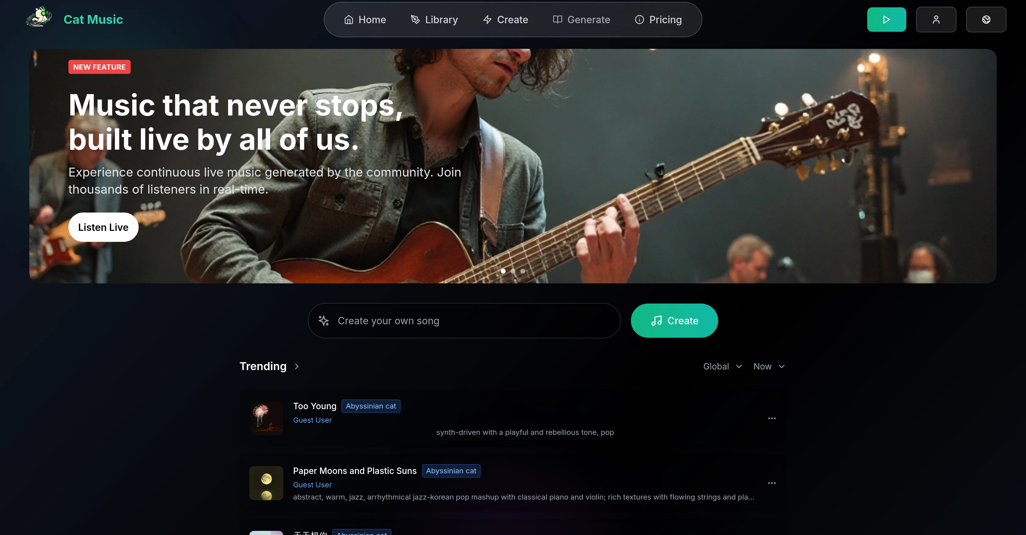 Cat Music Life website