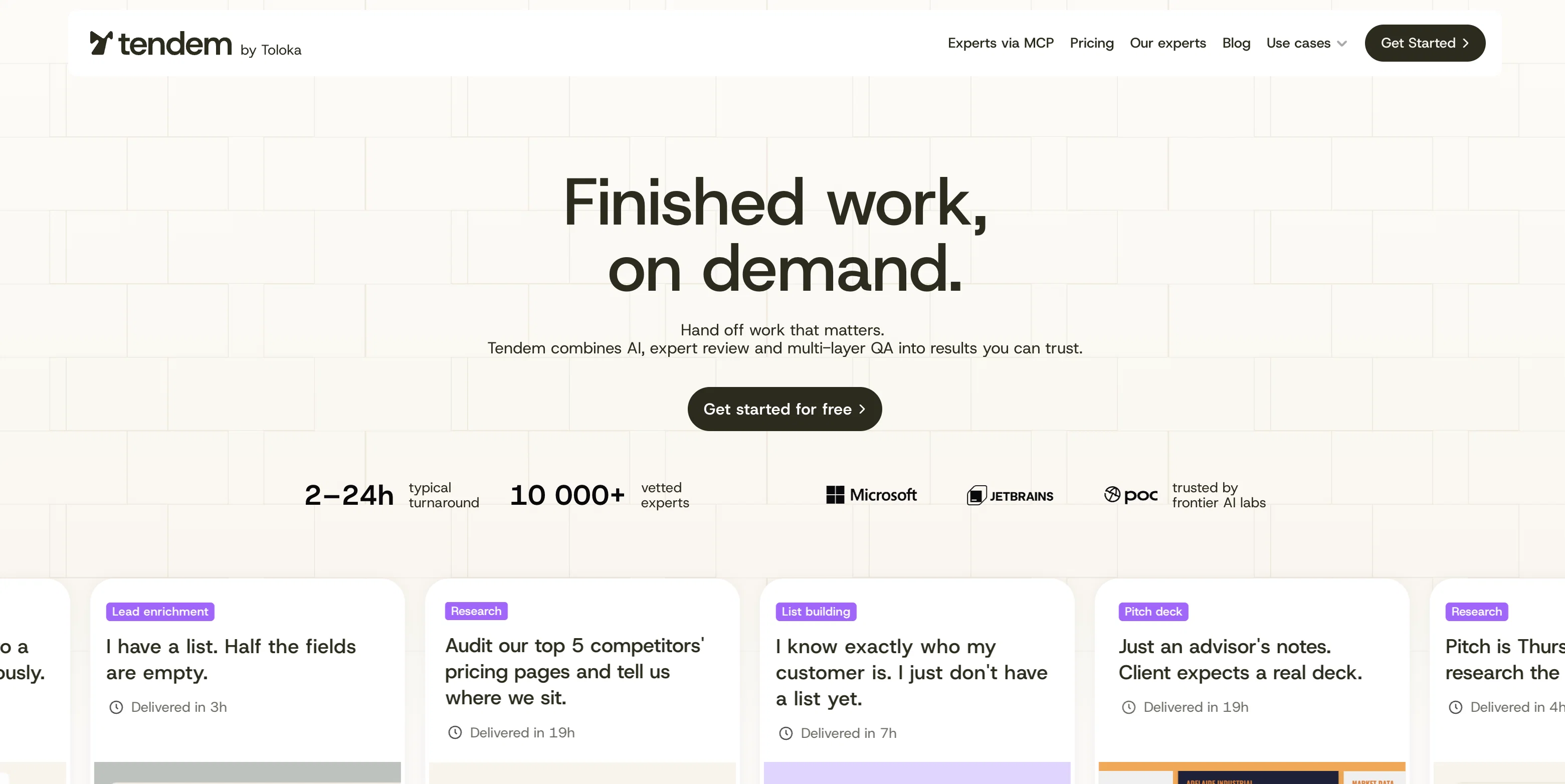 Tendem website