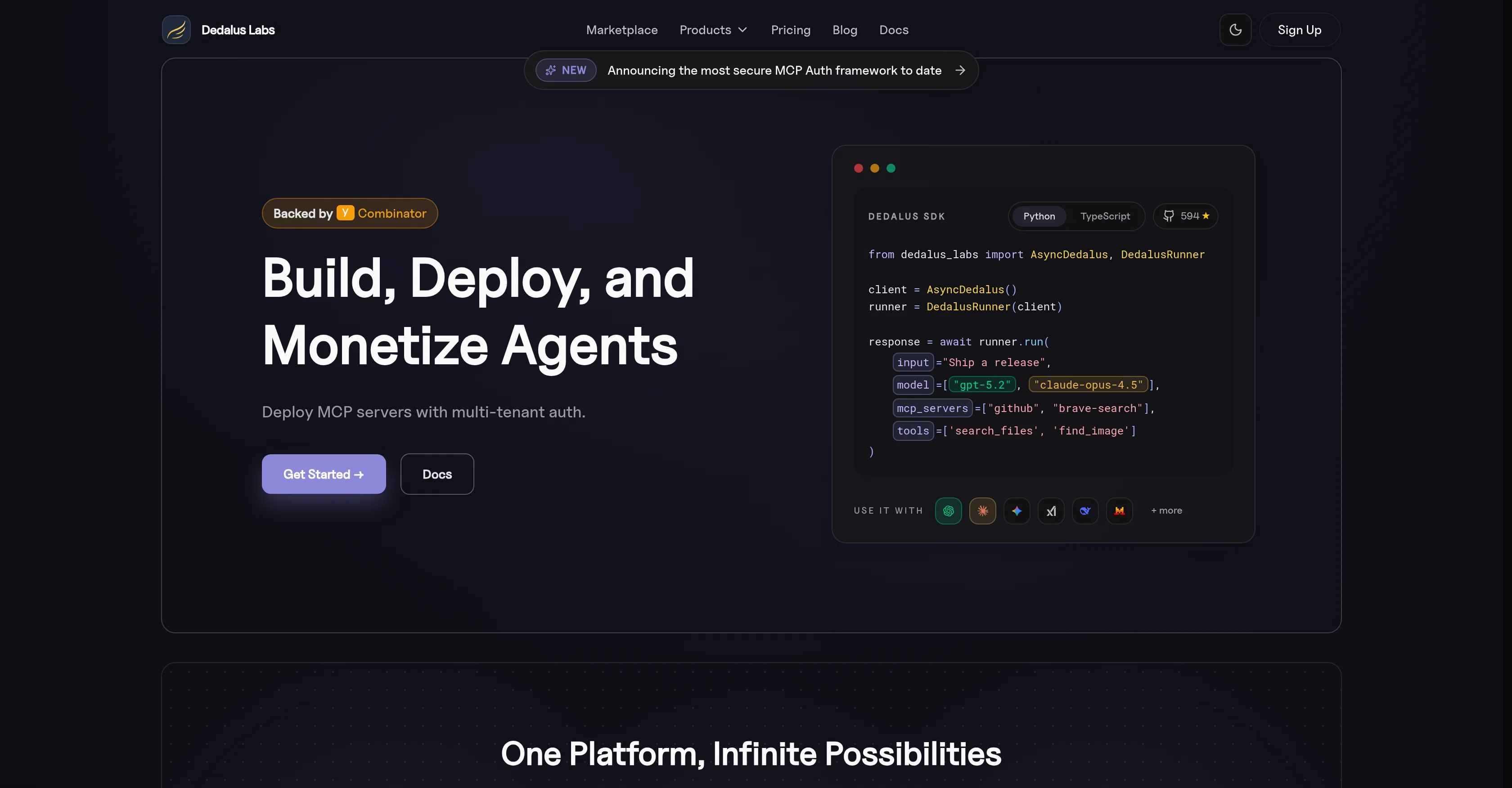 Dedalus Labs website