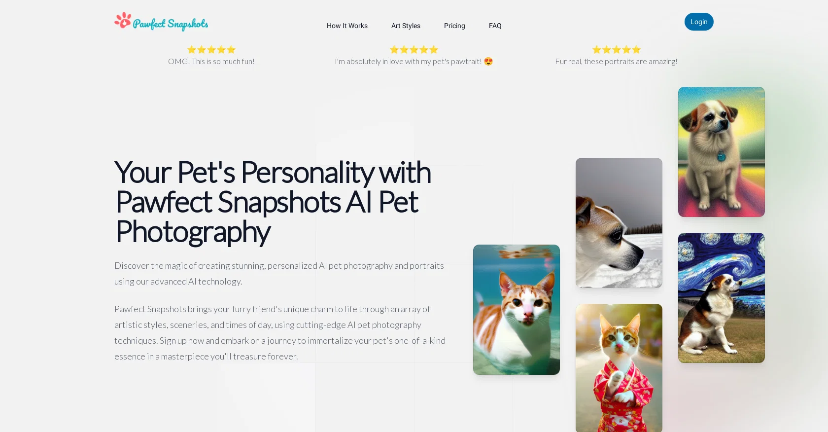 Pawfect Snapshots website