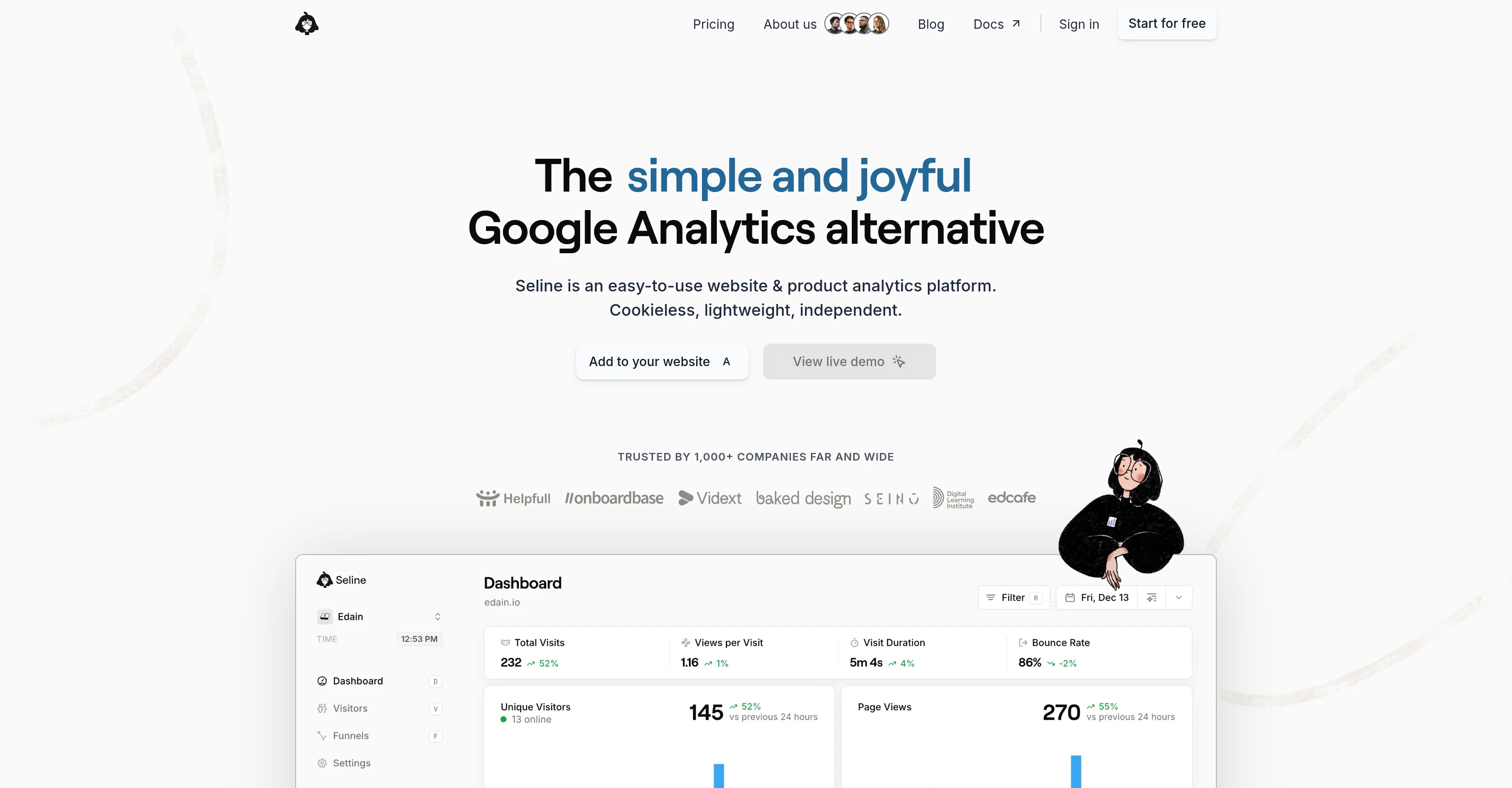 Seline Analytics website