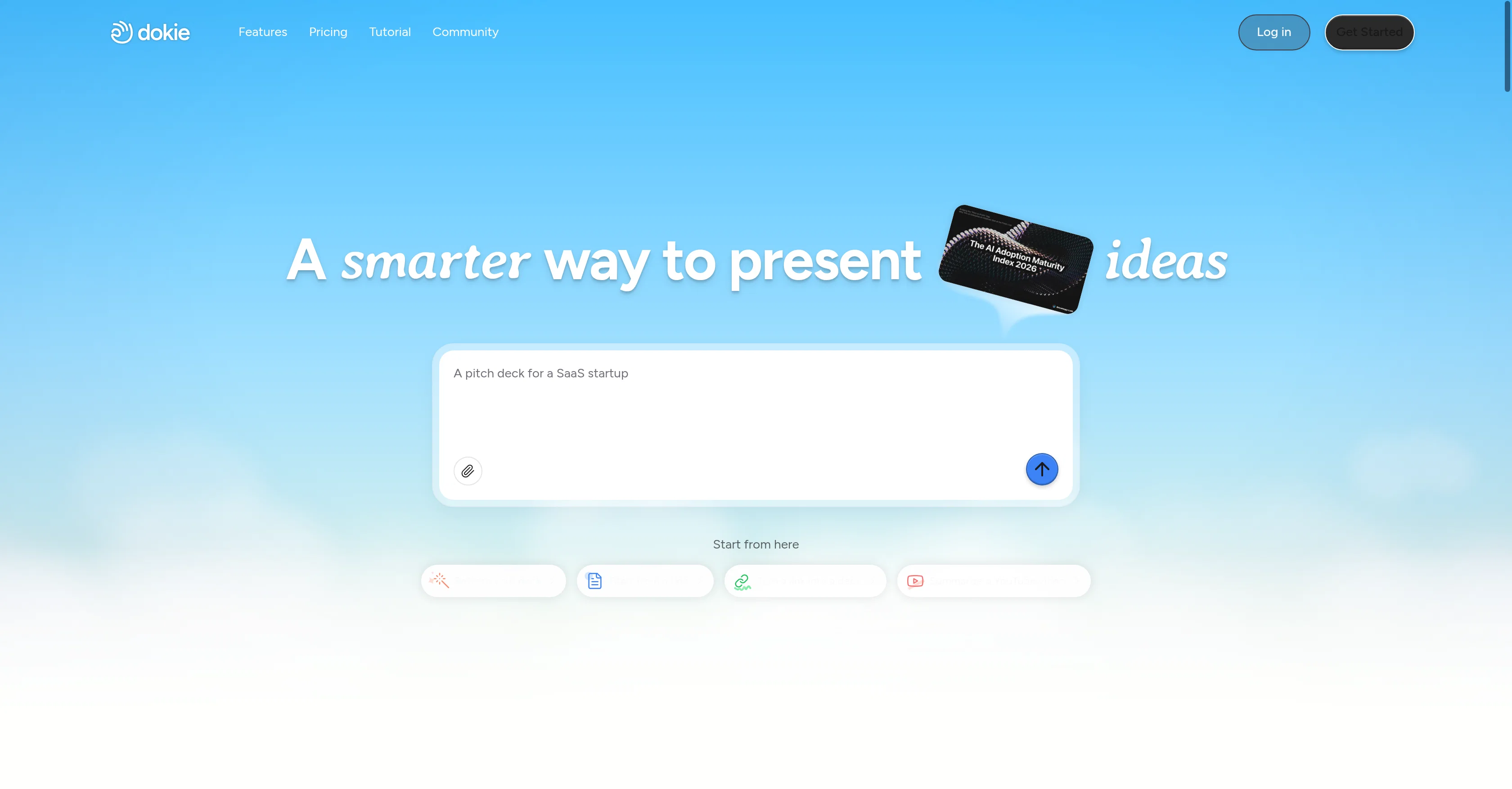 Dokie: AI Presentation Maker website