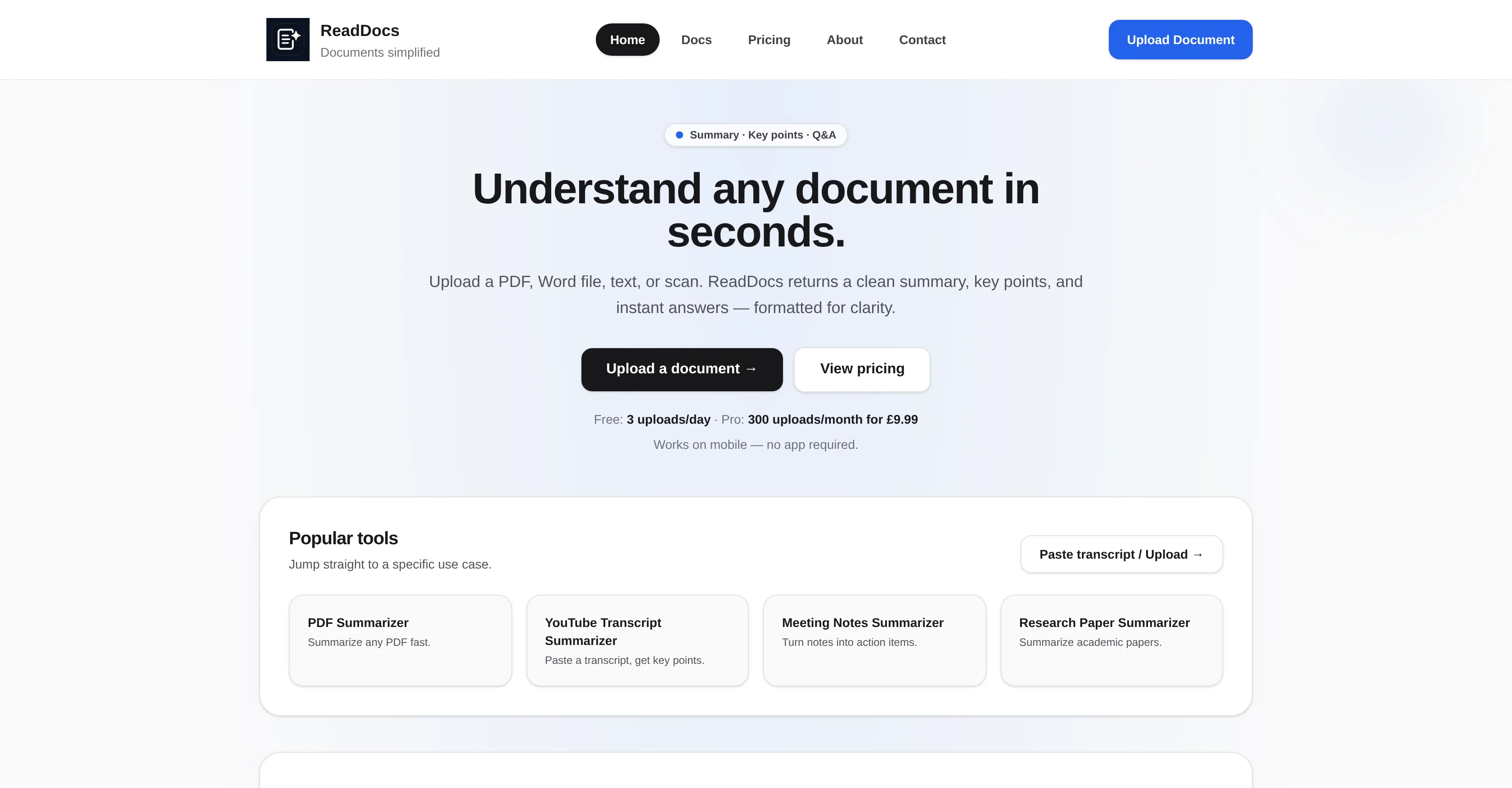 ReadDocs website