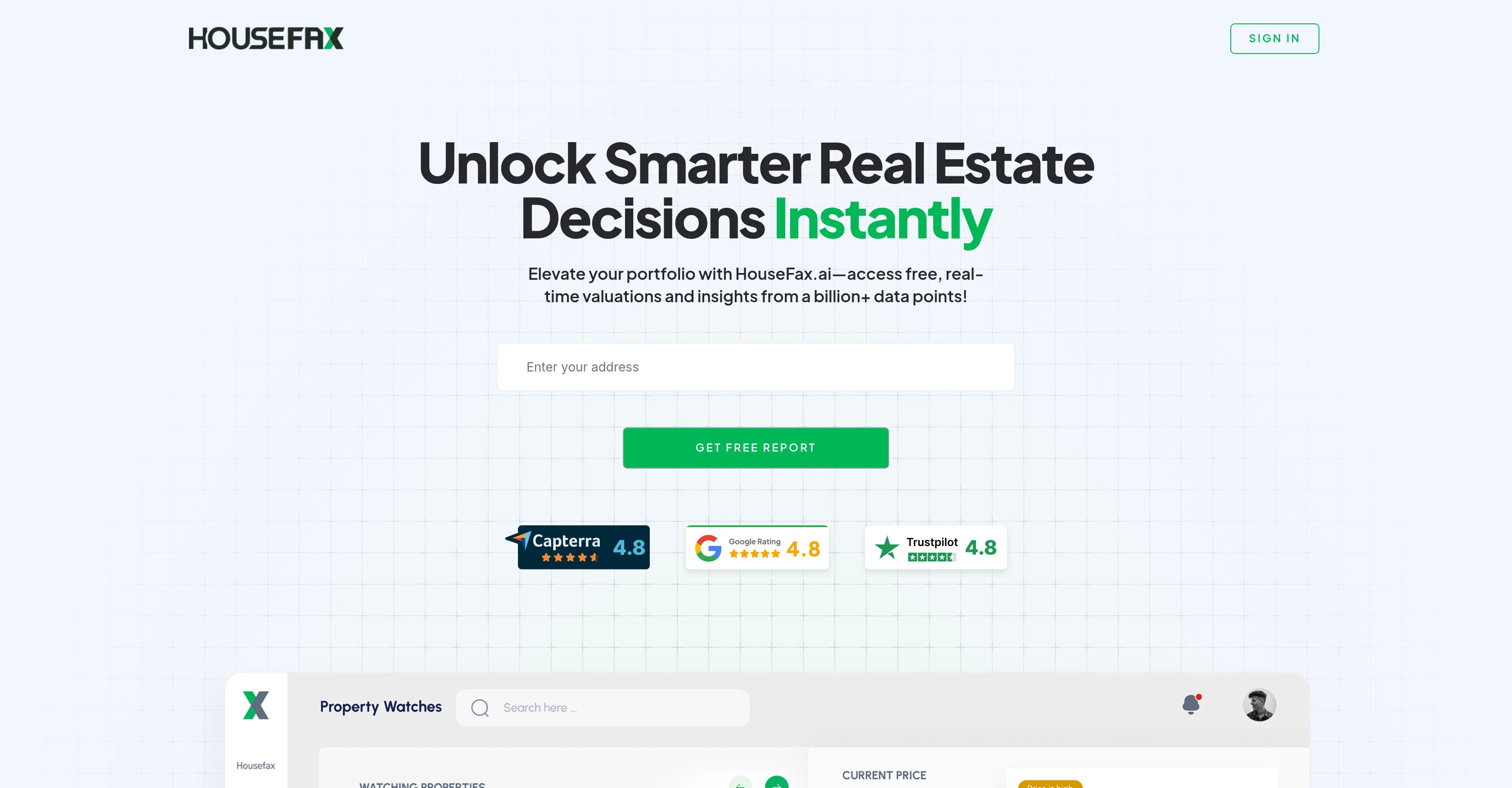 HouseFax AI website